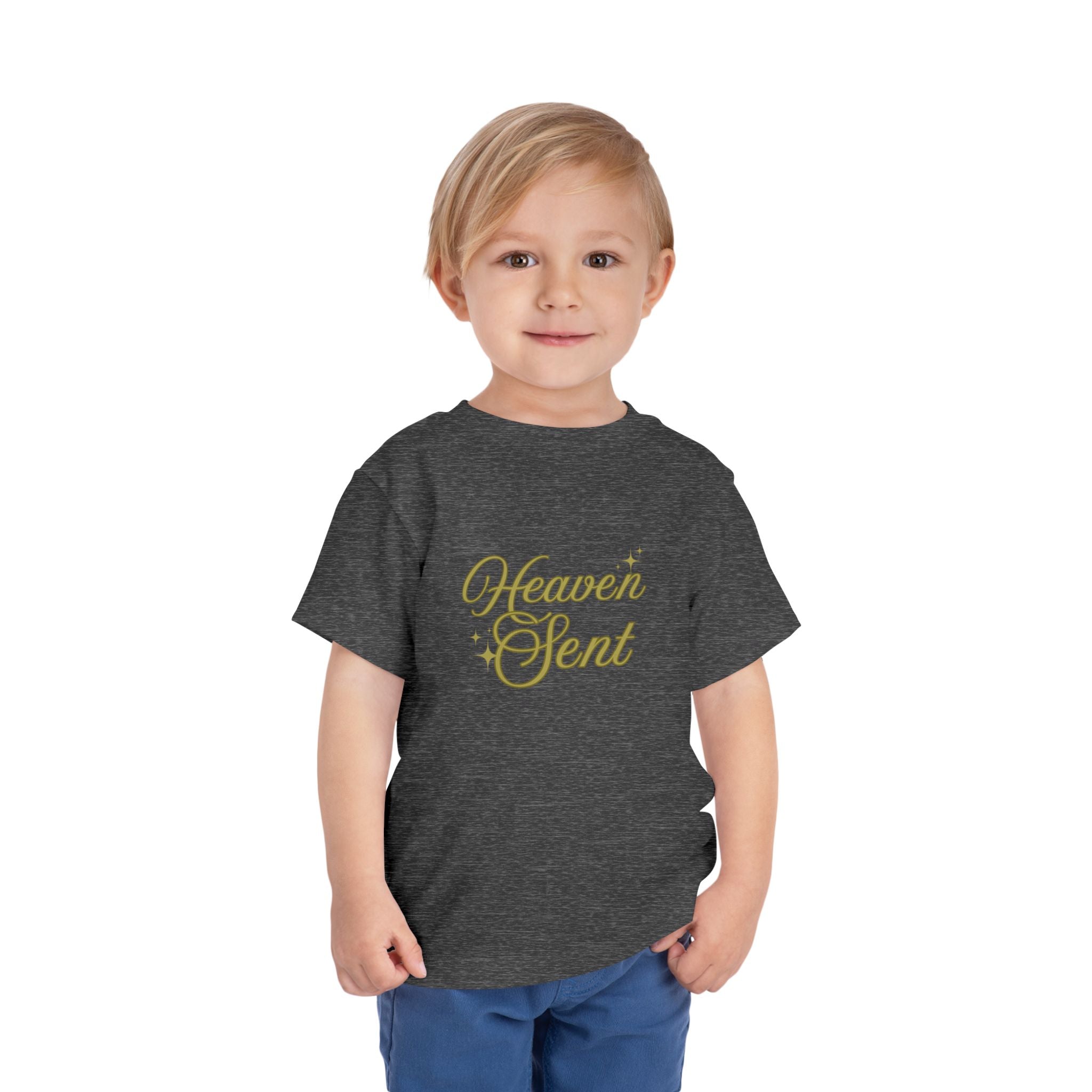 Heaven Sent Toddler Tee — Gold Script Baby Shirt