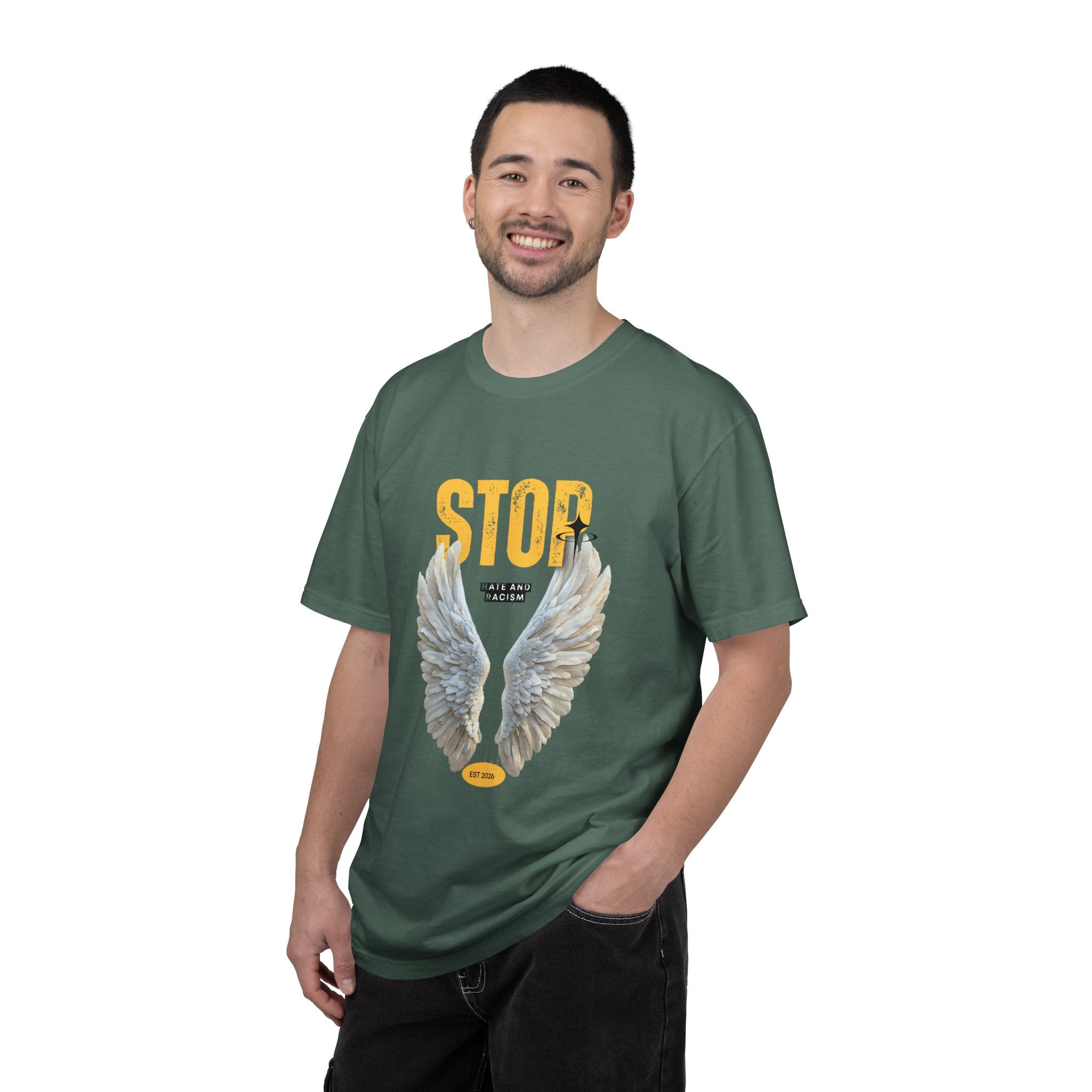 Angel Wings "STOP" Graphic T‑Shirt