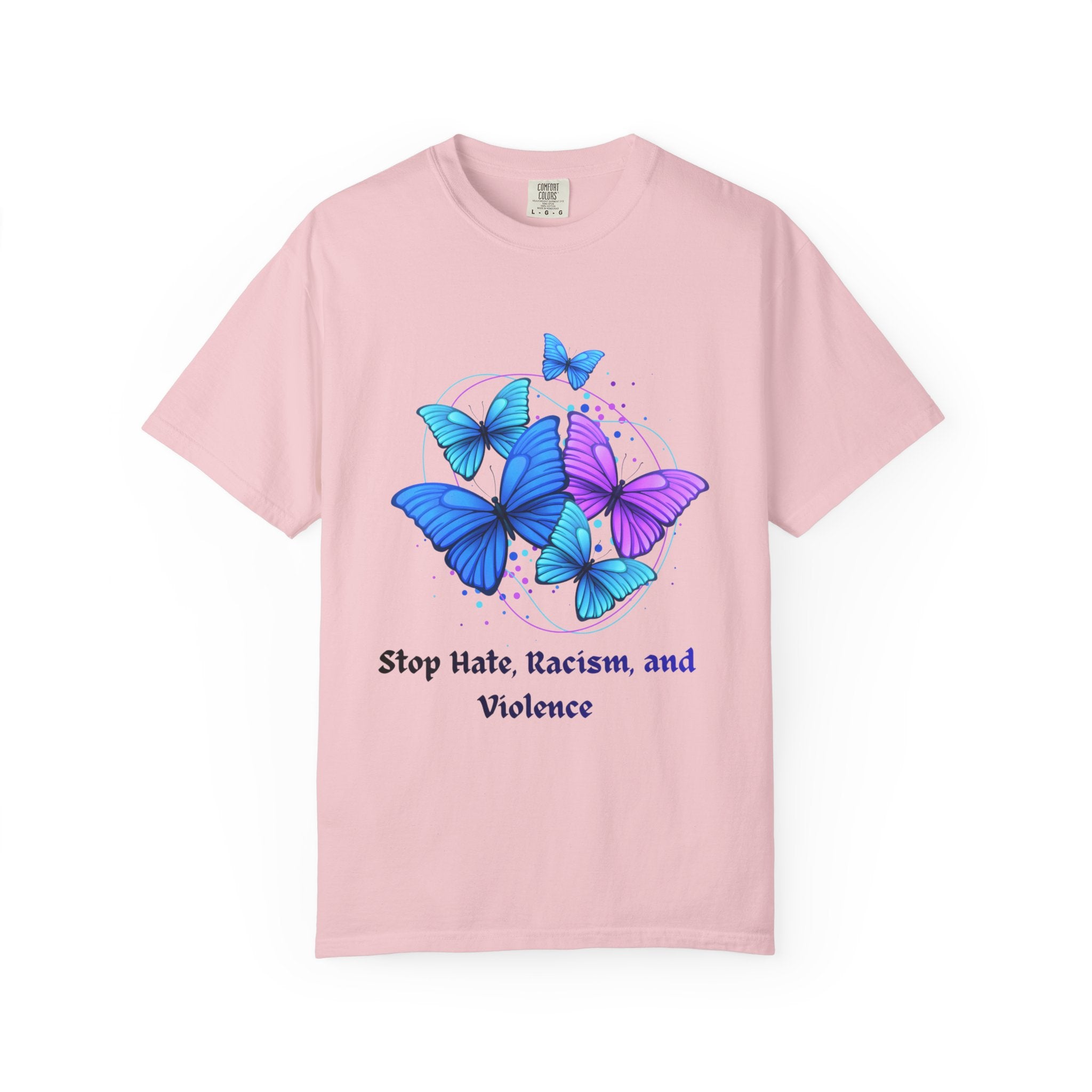 Butterfly Peace T-Shirt — "Stop Hate, Racism, and Violence" Anti-Violence Tee