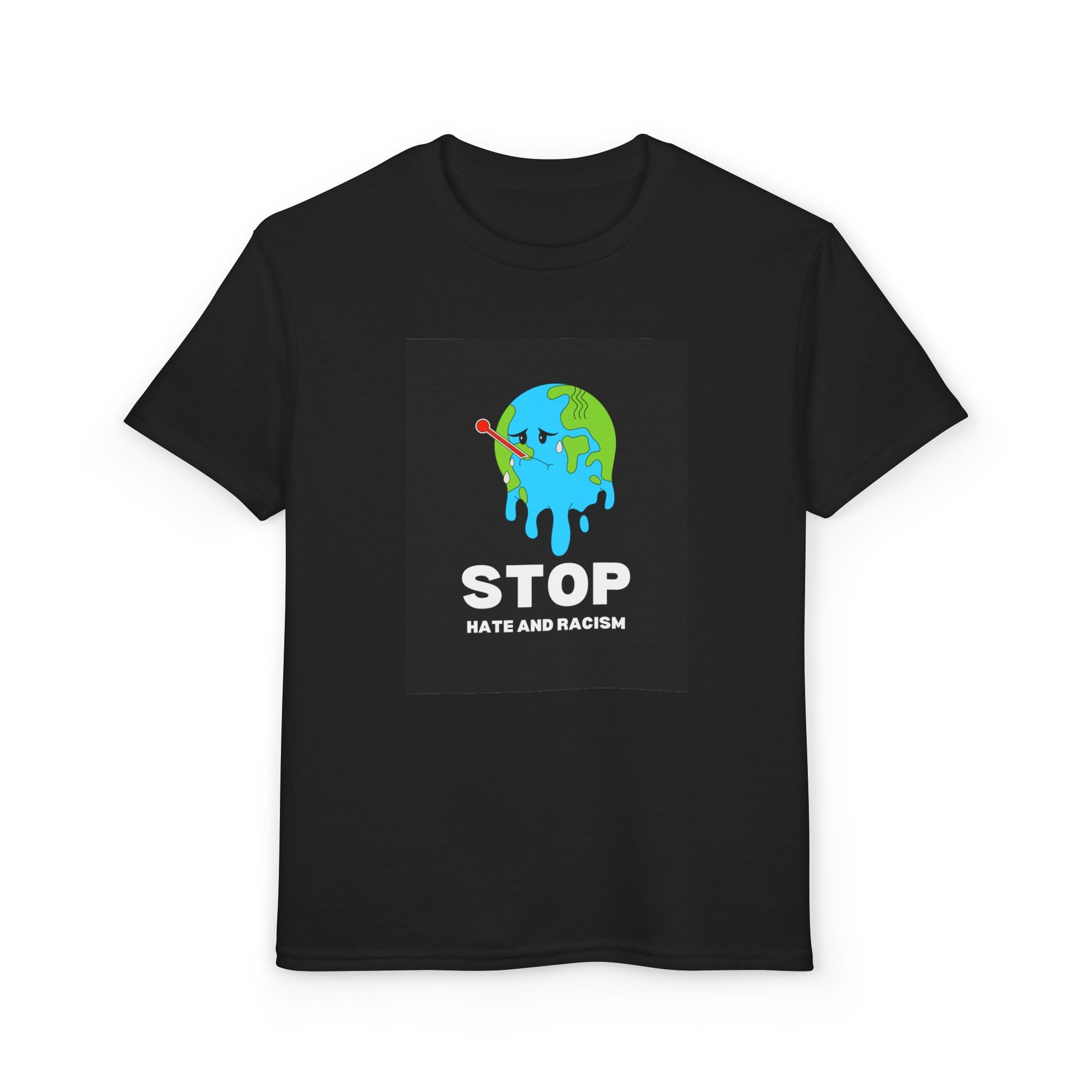 Youth T-Shirt — "STOP Hate and Racism" Earth Graphic Anti-Racism Tee