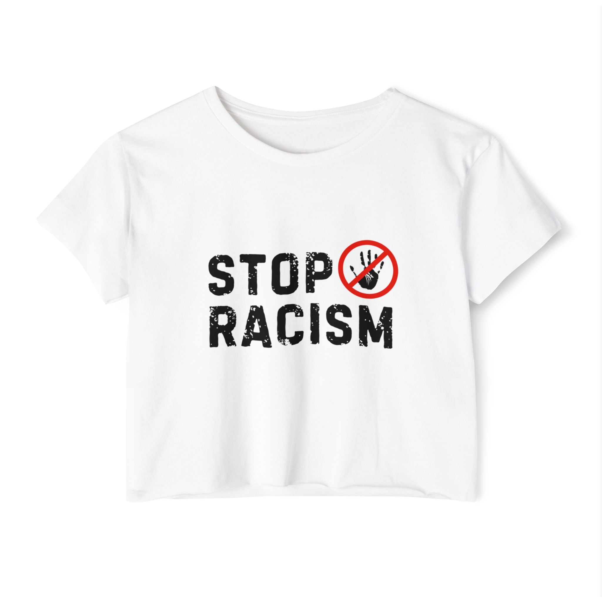 Stop Racism Crop Top — Women's Activist Festival Tee