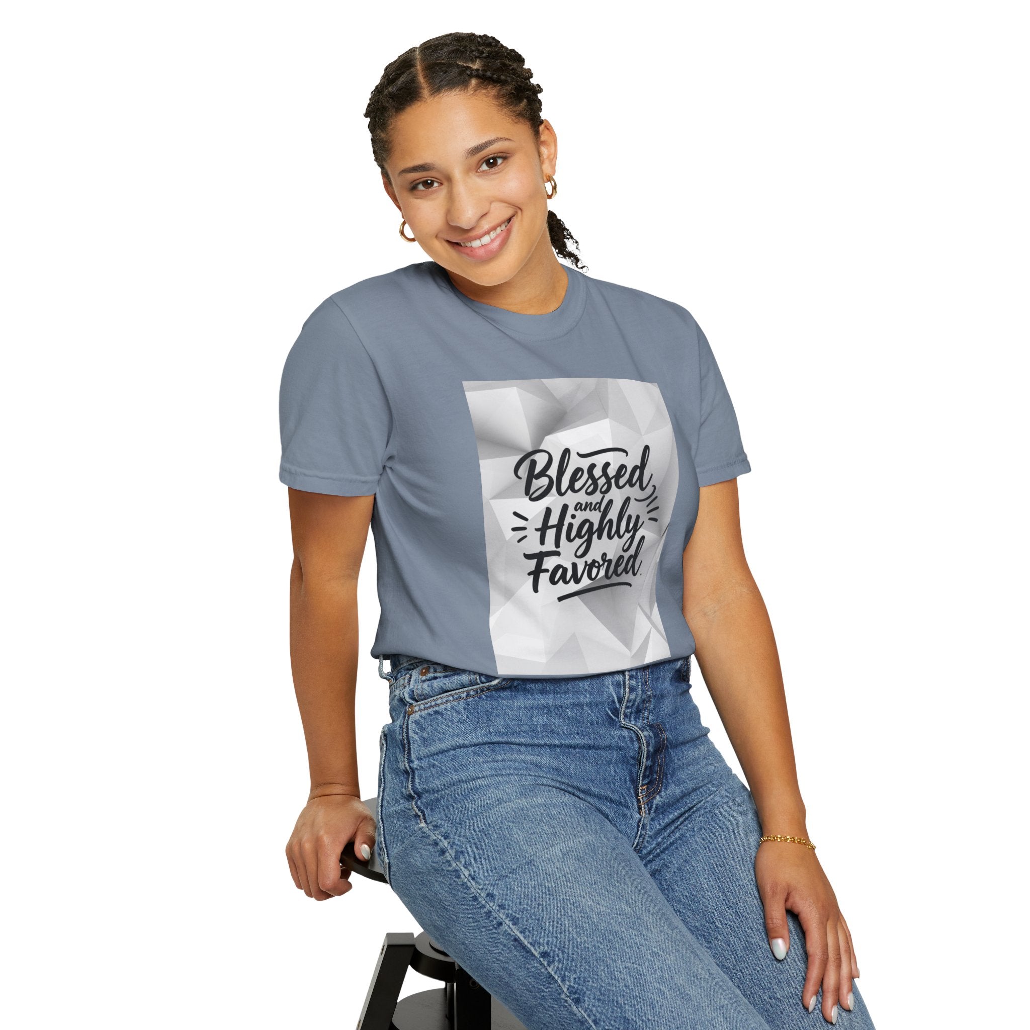 Blessed and Highly Favored T-Shirt — Faith Inspirational Graphic Tee