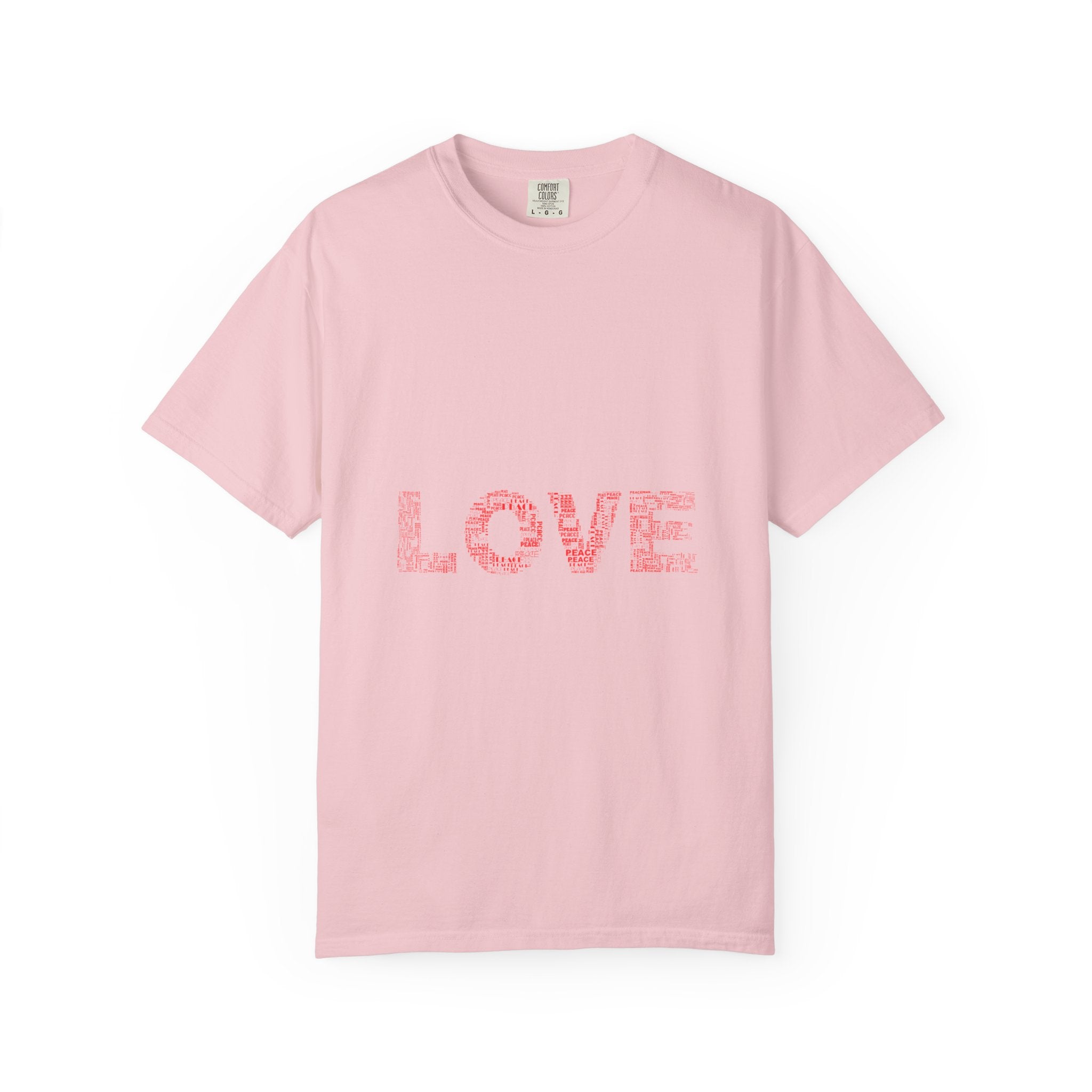 LOVE Graphic T-Shirt — Pink Floral Text Tee for Valentine’s Day & Everyday
