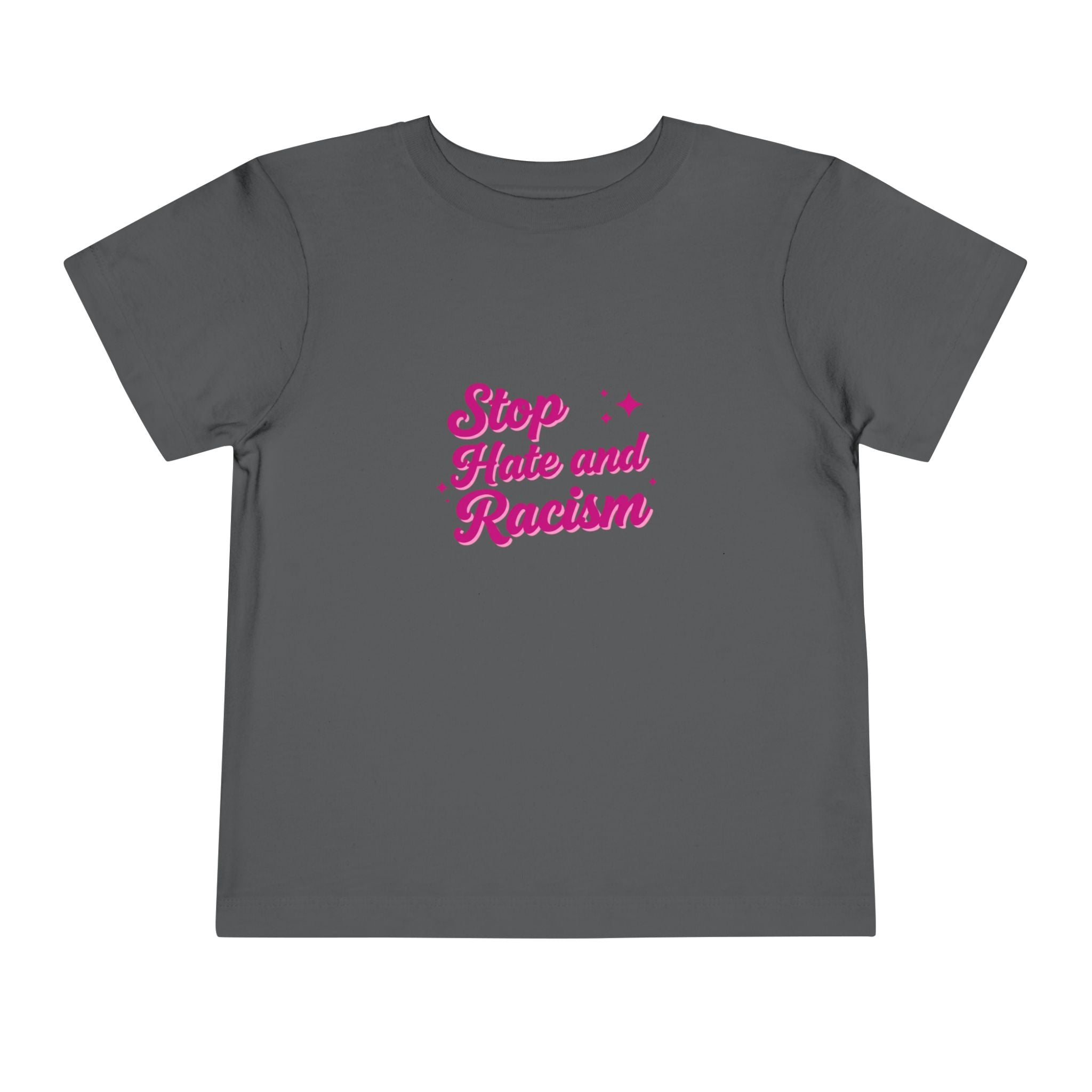 Toddler Tee "Stop Hate and Racism" — Pink Social Justice Kids Shirt