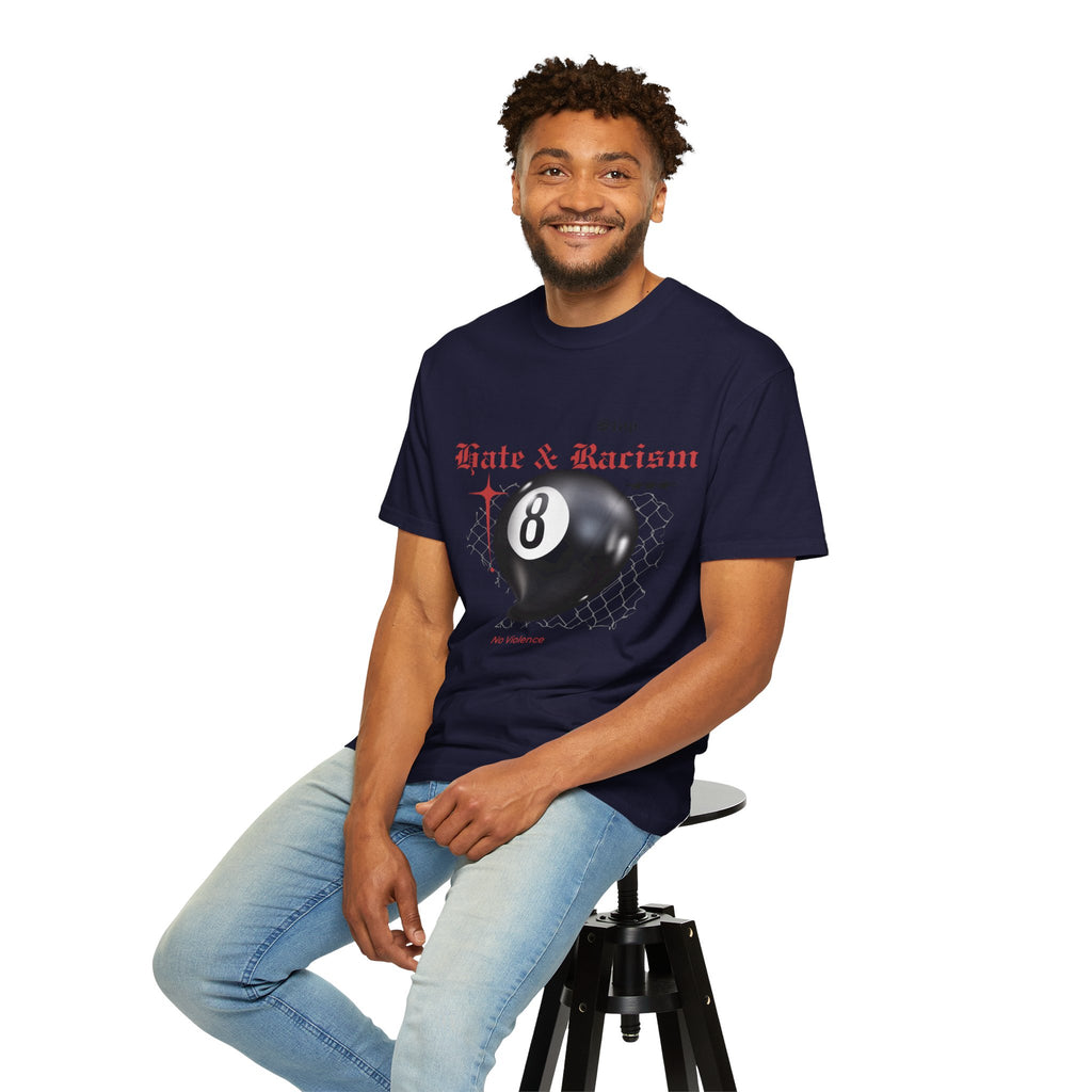 Anti-Racism 8-Ball T-Shirt — Stop Hate & Racism Graphic Tee