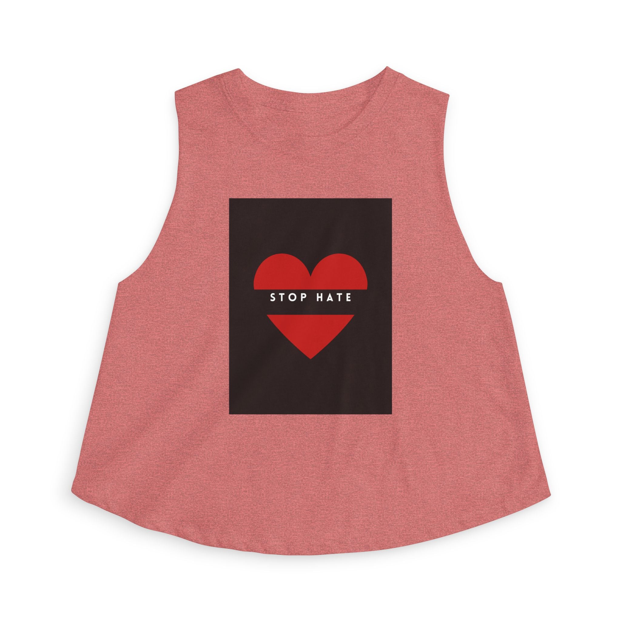 Stop Hate Red Heart Women's Crop Top – Activist Message Tank for Pride & Awareness