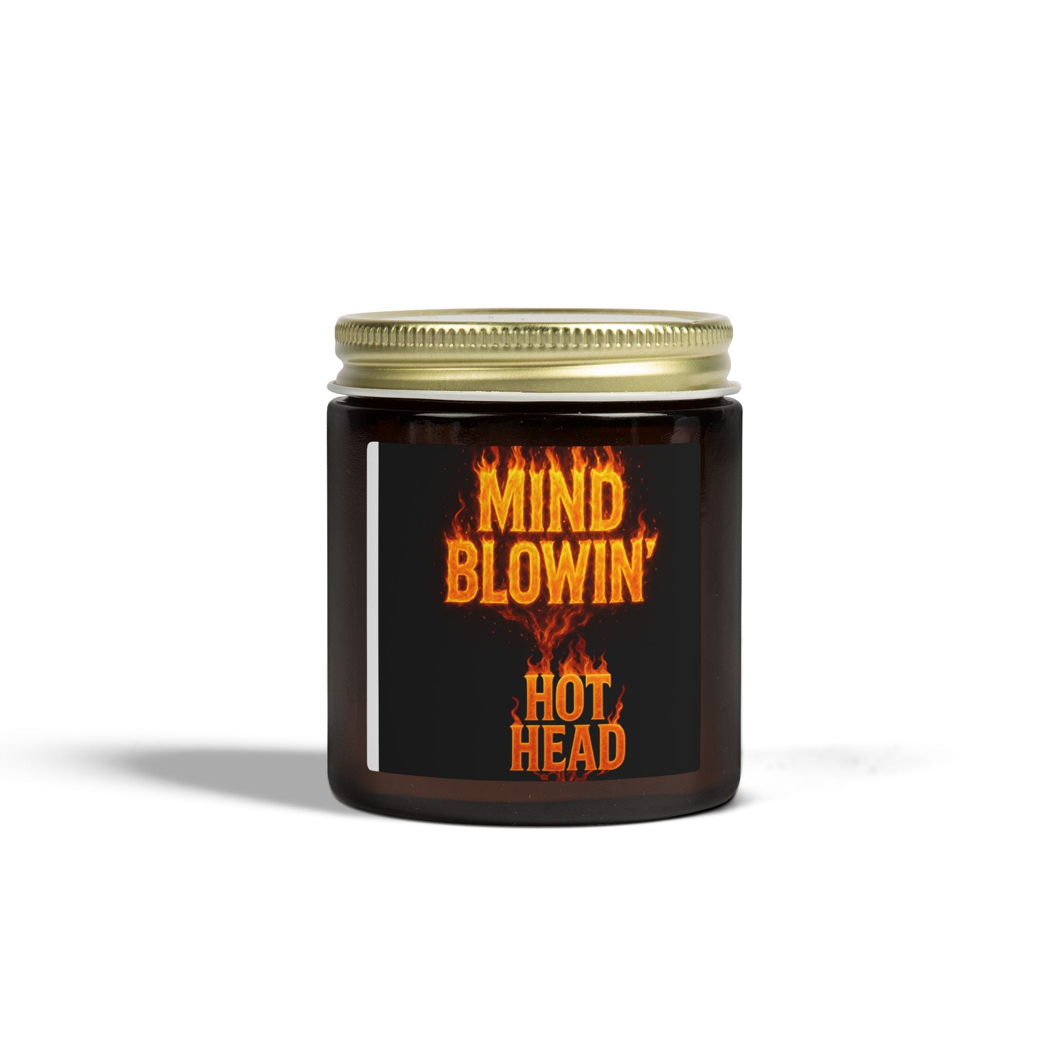 Soy Wax Candle — "Mind Blowin' Hot Head" Coconut Apricot Scent (4oz/9oz) — Novelty Gift