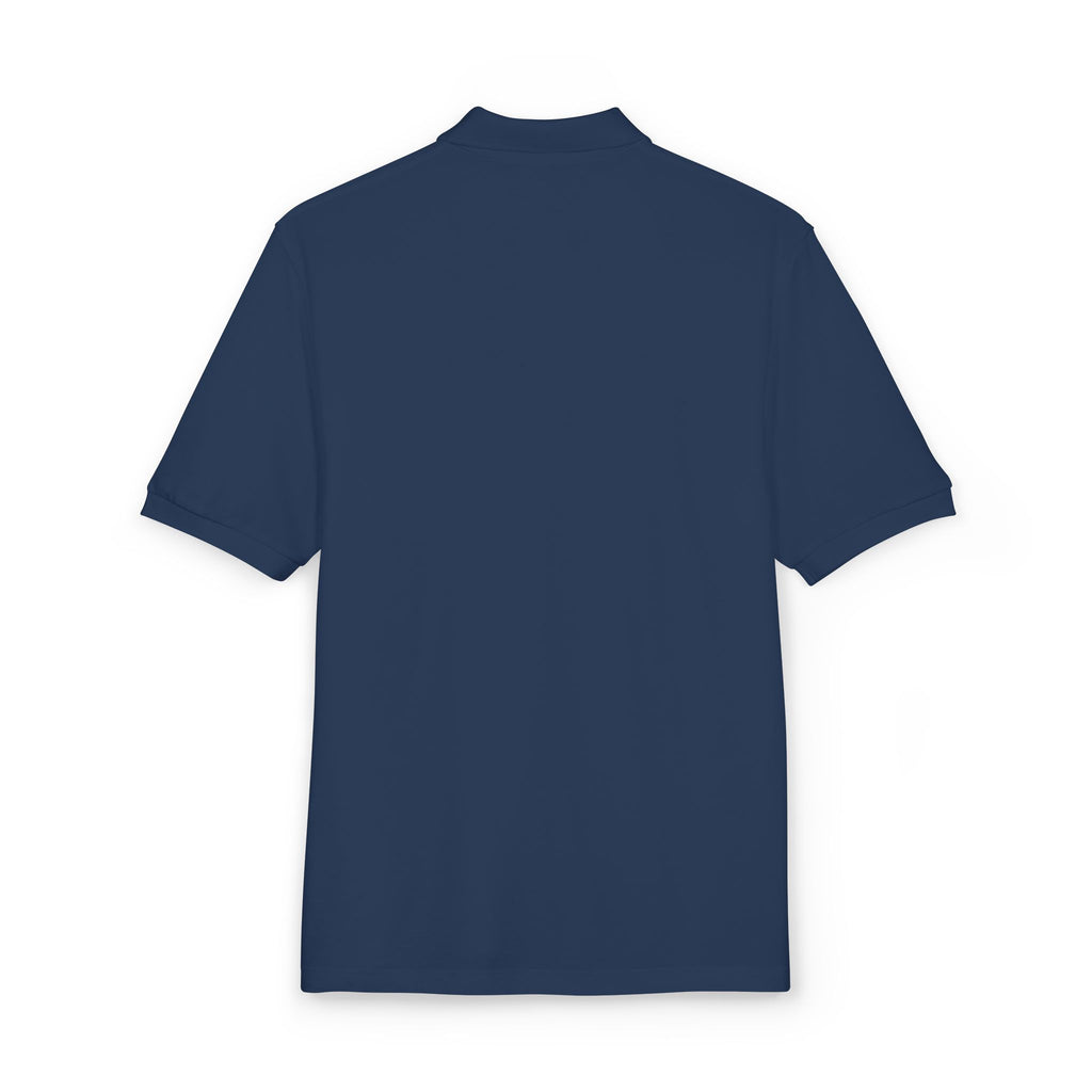 Embroidered 'Just Breathe' White Polo Shirt