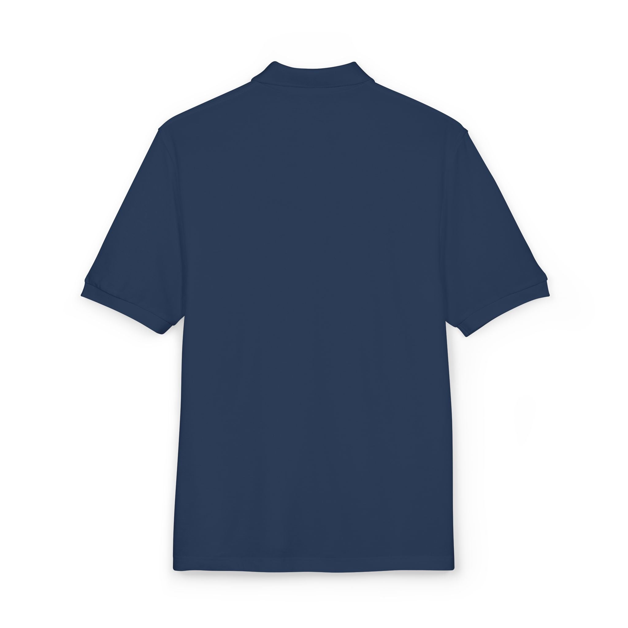 Embroidered 'Just Breathe' White Polo Shirt