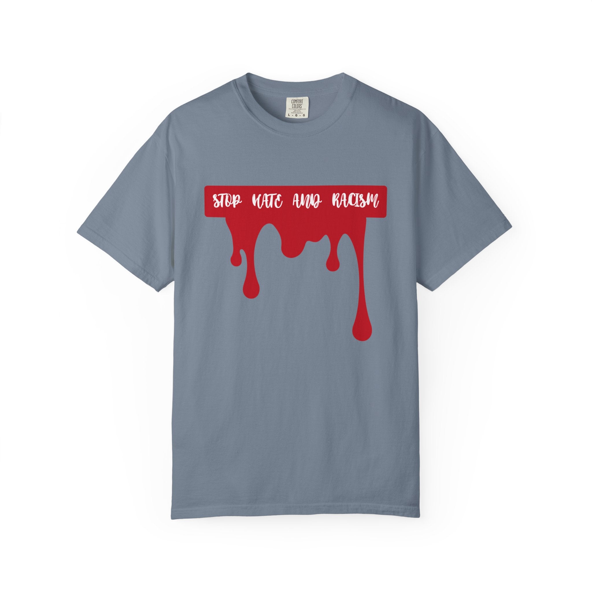T-Shirt “Stop Hate, End Racism” Dripping Blood Graphic Tee