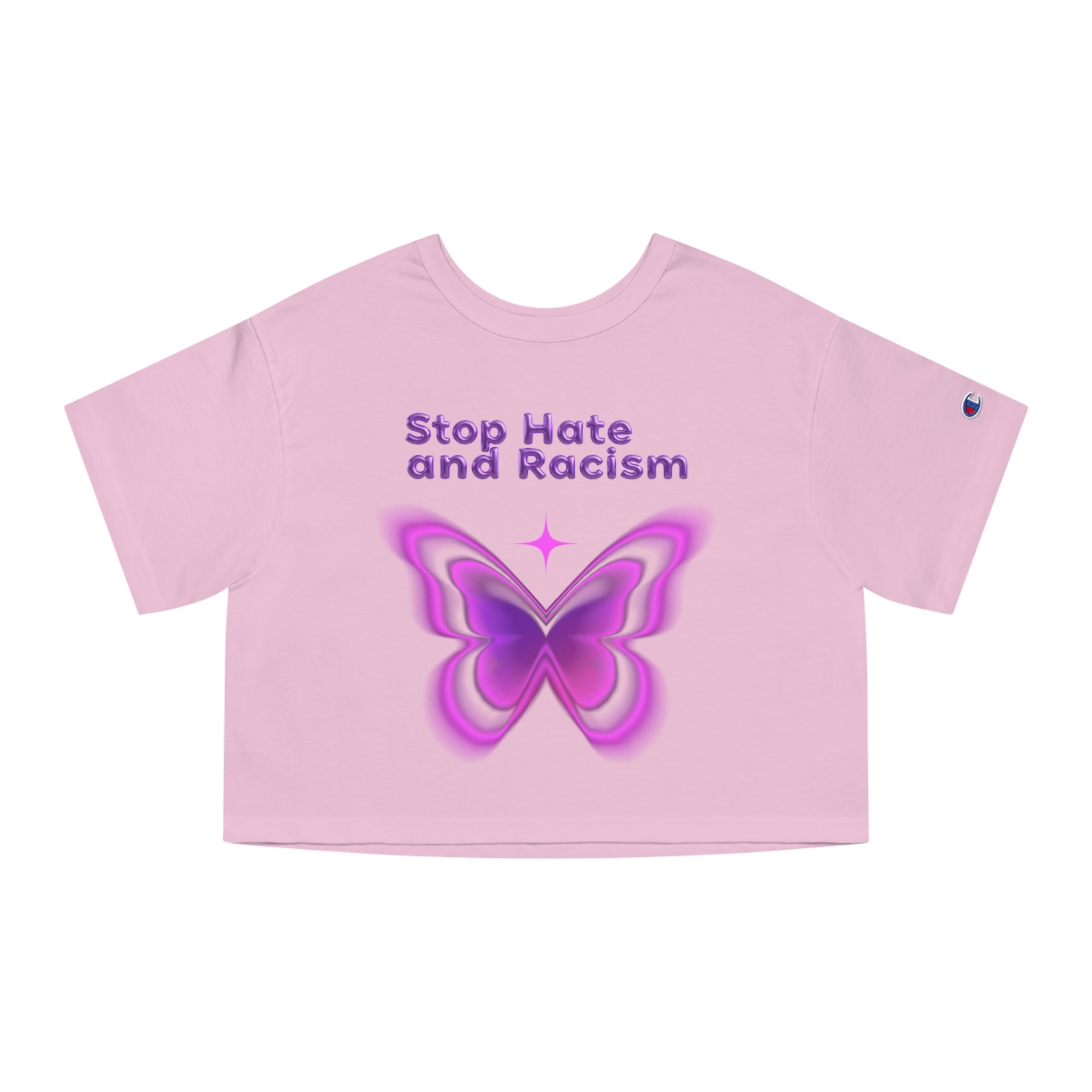 Stop Hate and Racism Butterfly Cropped Tee