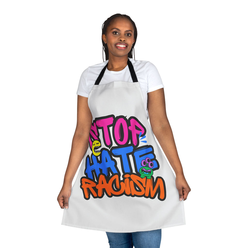 Stop Hate Racism Apron — Graffiti Anti-Racism Kitchen Apron