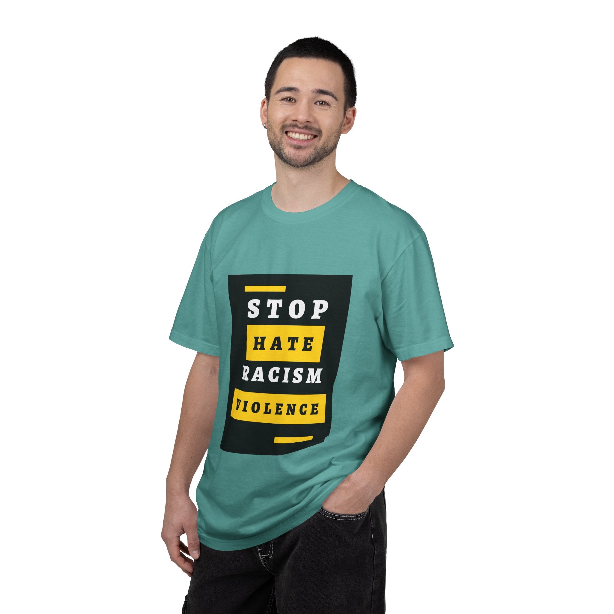 Stop Hate Racism Violence T-Shirt — Anti-Racism Message Tee