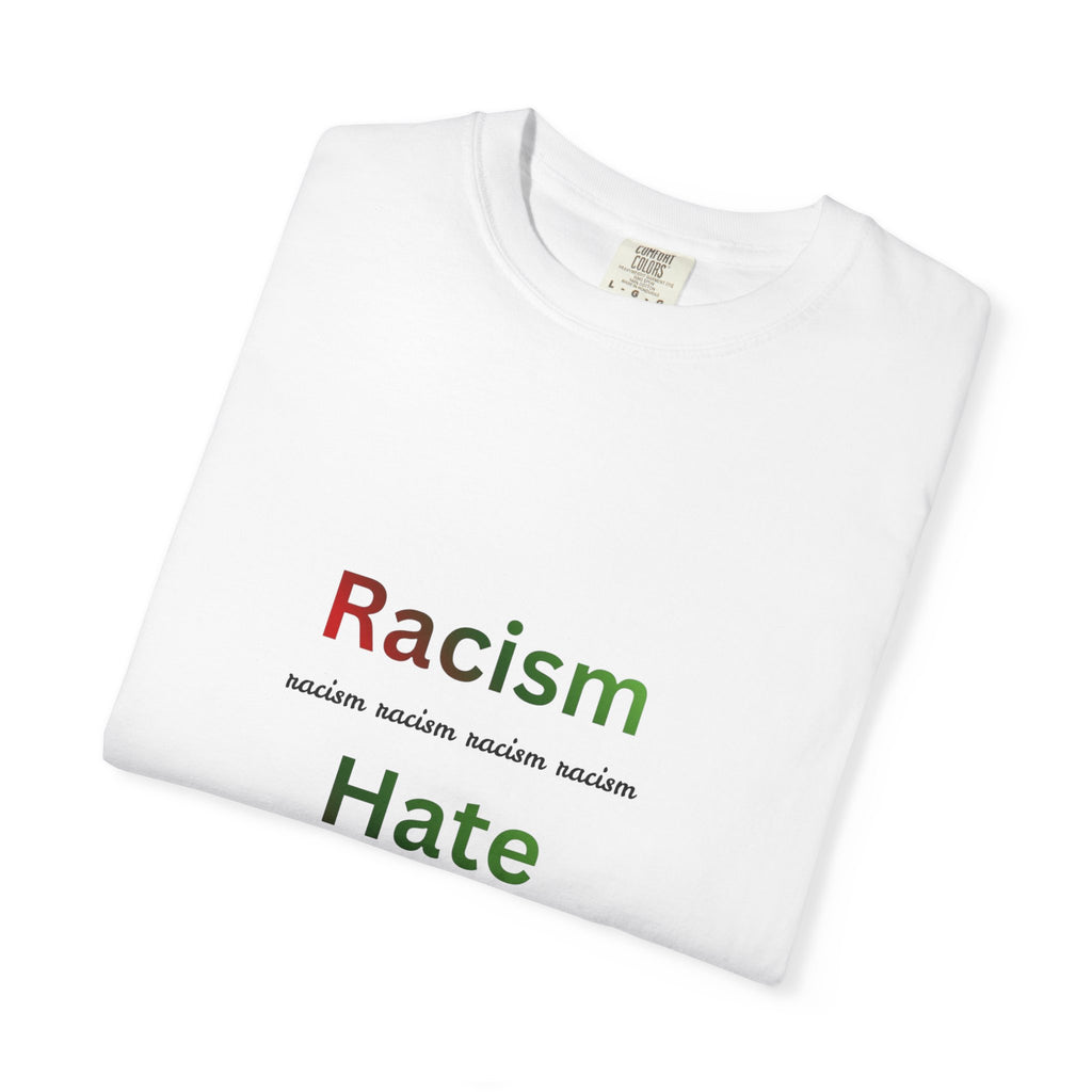 Christian Message T-Shirt — 'Racism Hate Violence' Anti-Hate Tee with John 14:6 Back Quote