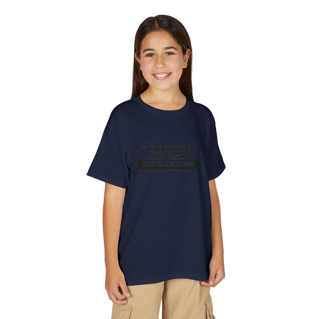 Youth T-Shirt — "Stop Hate, Stop Violence" Graphic Tee