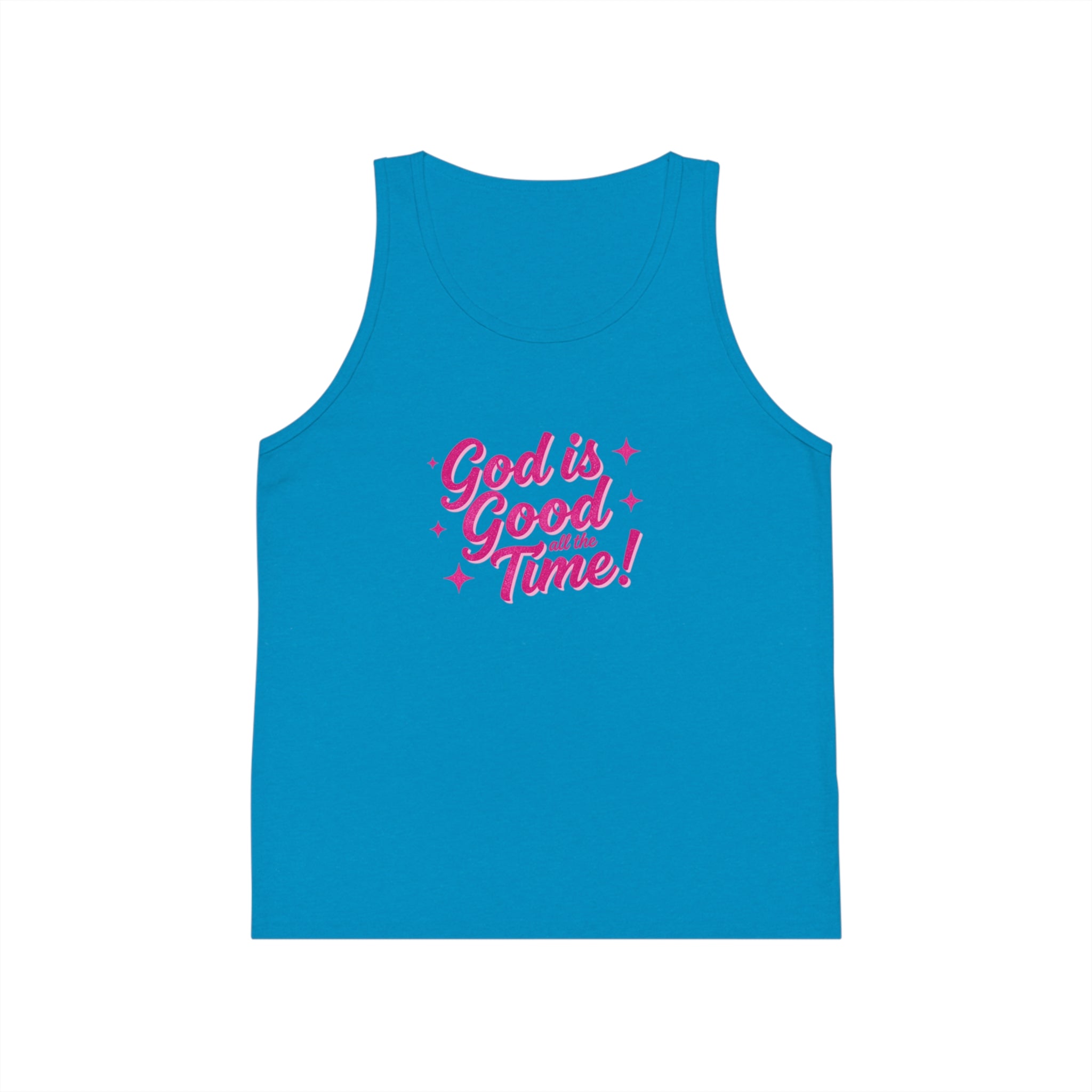 Kids Tank Top — "God Is Good All the Time!" Faith Graphic