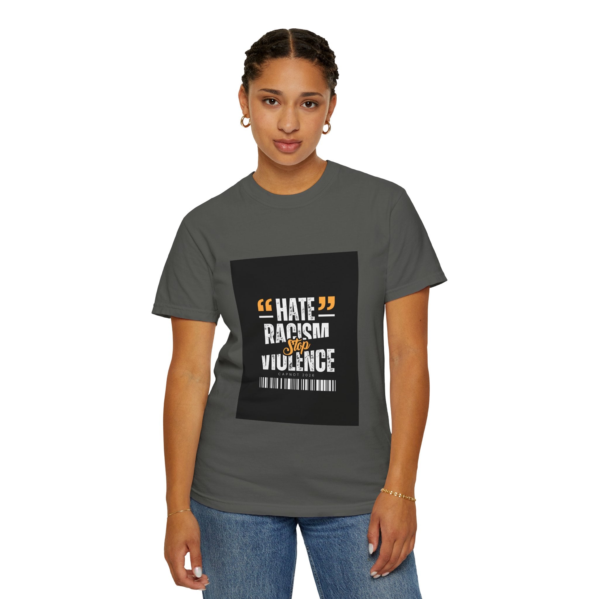 Anti-Racism T-Shirt — "Hate Racism Stop Violence" Graphic Tee
