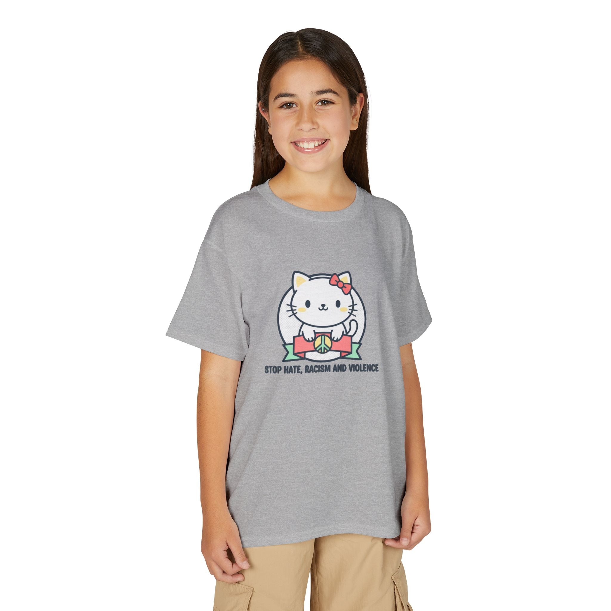 Youth Cat Graphic T-Shirt — HELLO KITTY STOP HATE