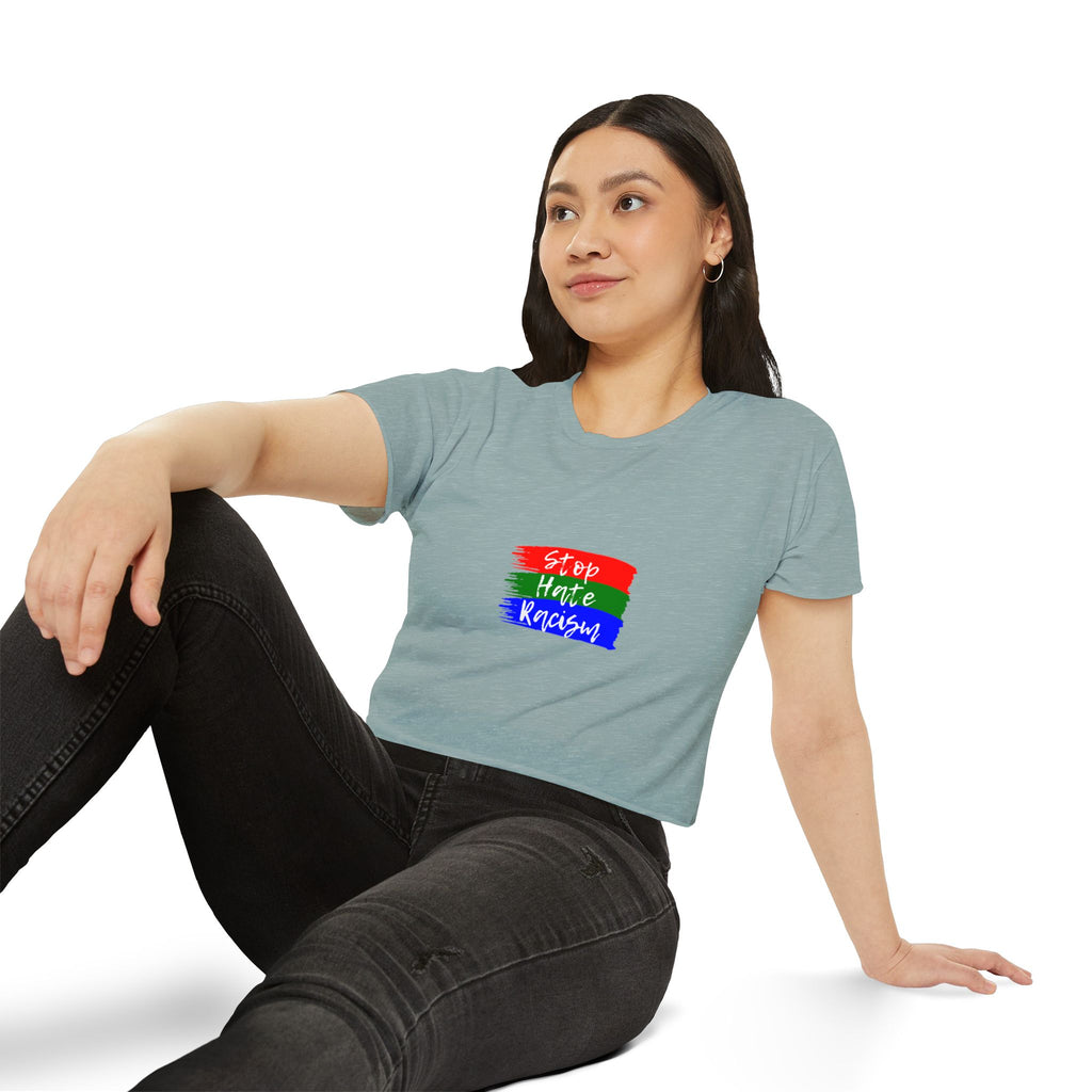 Stop Hate Racism Crop Top — Women's Activist Festival Tee