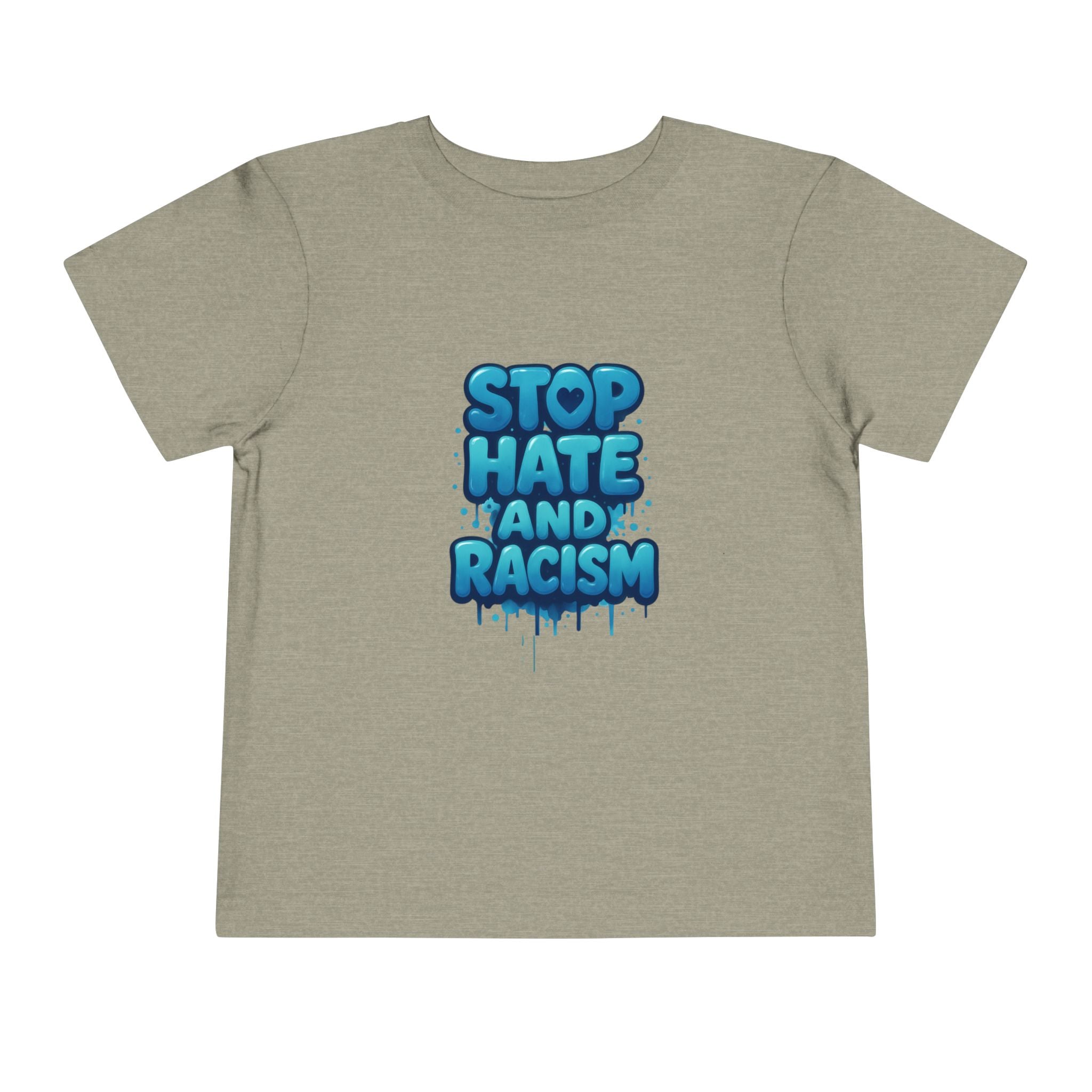 Stop Hate and Racism Toddler Tee — Blue Graffiti Anti-Racism Shirt