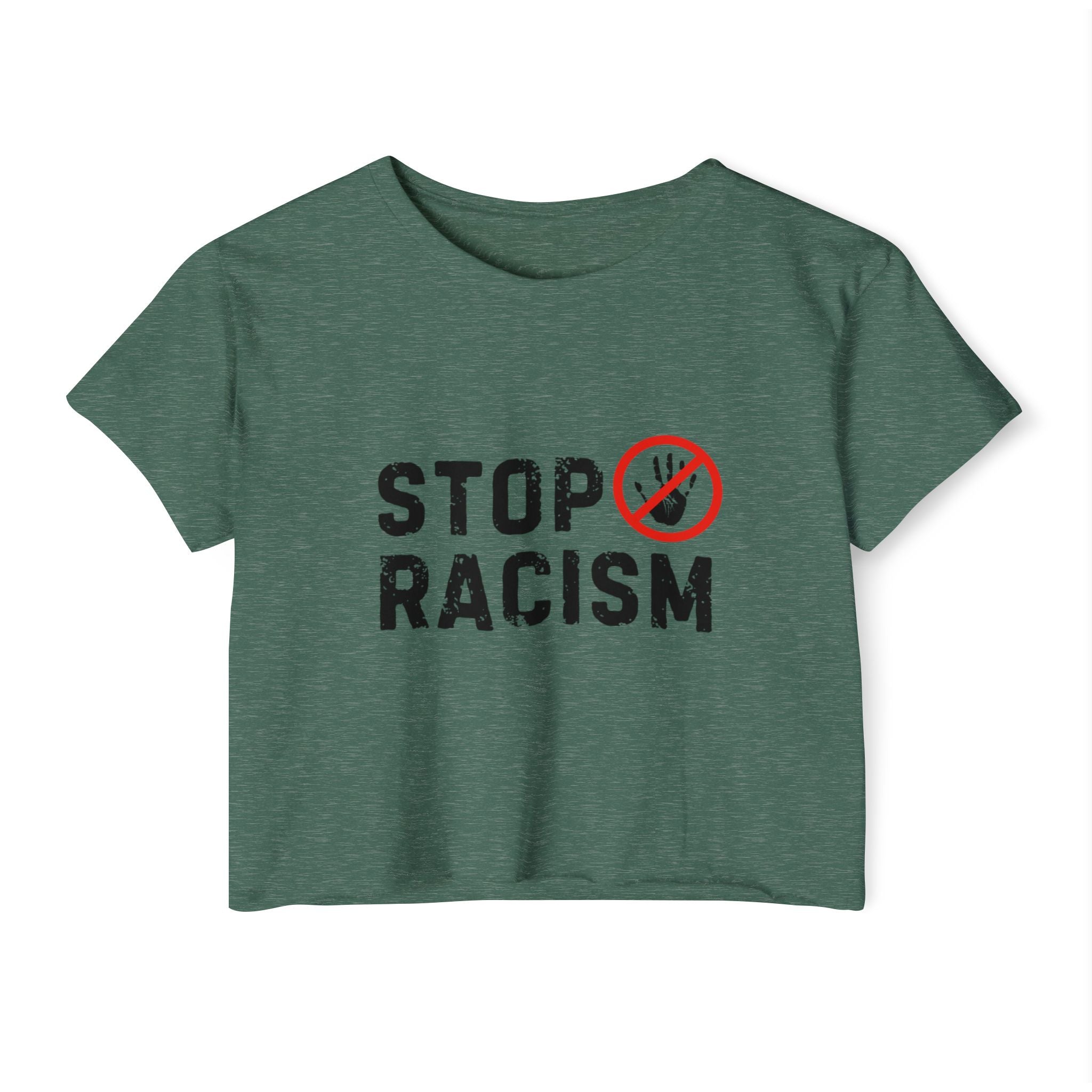 Stop Racism Crop Top — Women's Activist Festival Tee