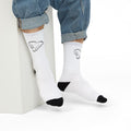 Heart Outline 'Mama' Sublimation Crew Socks — Women's Giftable Comfort