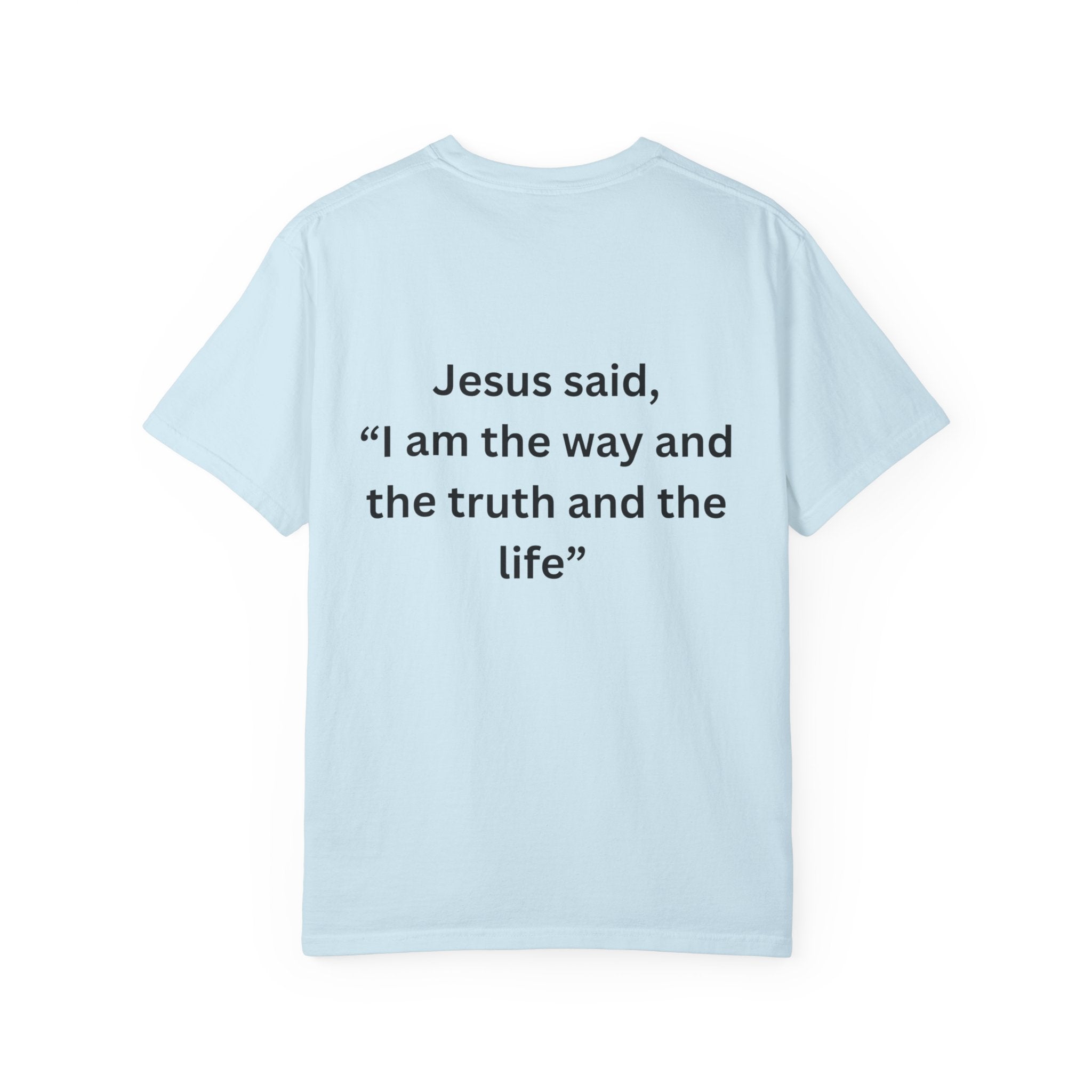 Christian Message T-Shirt — 'Racism Hate Violence' Anti-Hate Tee with John 14:6 Back Quote