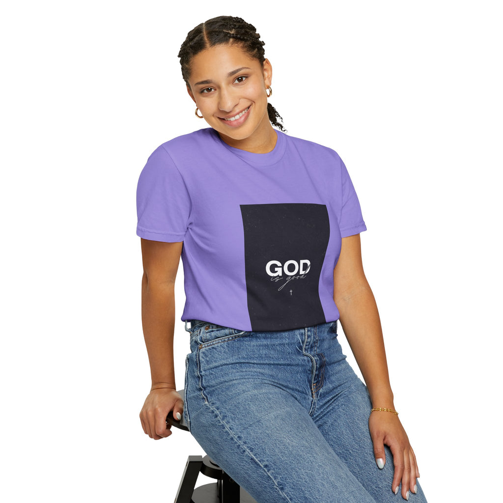 God Typography T-Shirt — Minimal Black Square Graphic Tee