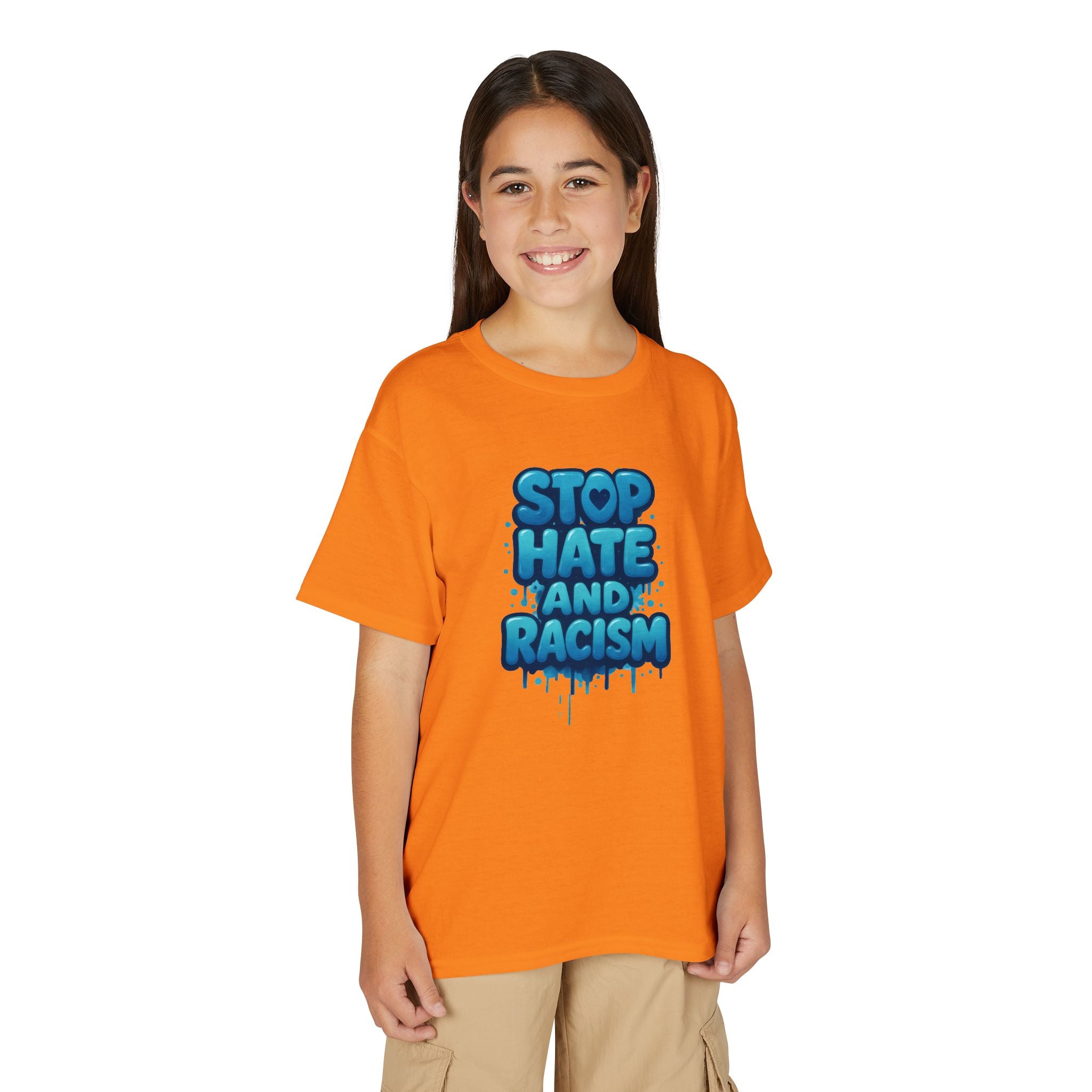 Stop Hate and Racism Youth T-Shirt — Anti-Racism Message Tee