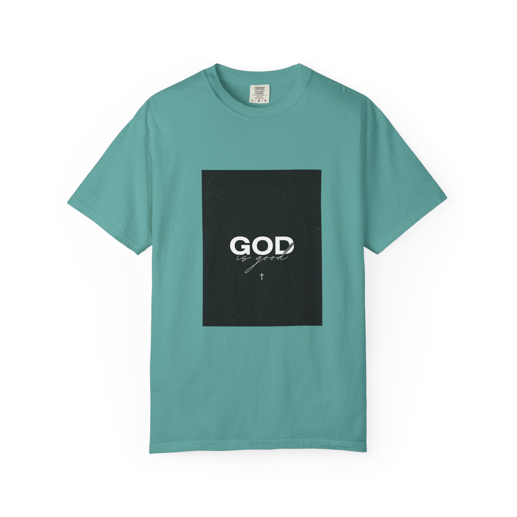 God Typography T-Shirt — Minimal Black Square Graphic Tee