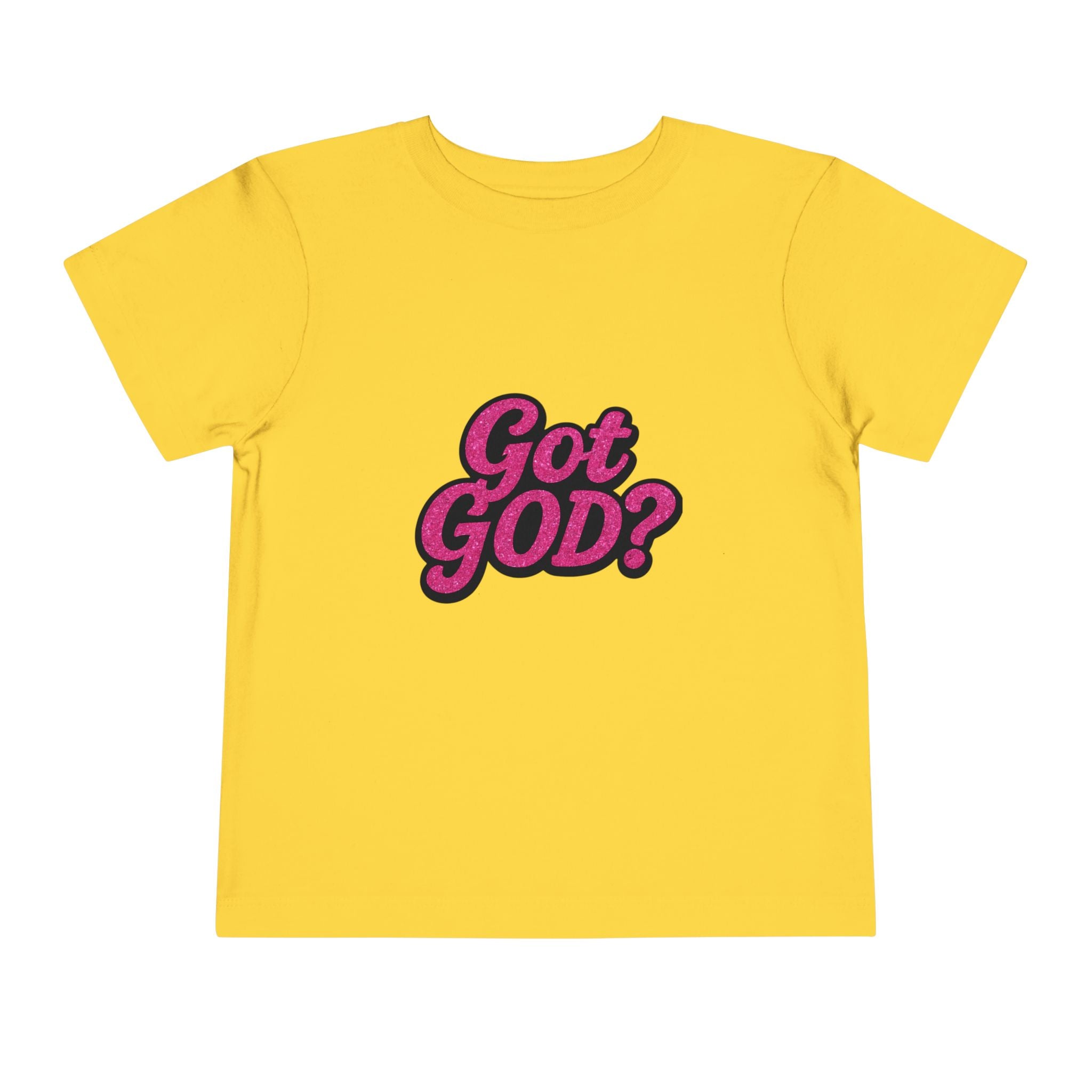 Toddler Tee - "Got GOD?" Pink Retro Christian Graphic Shirt