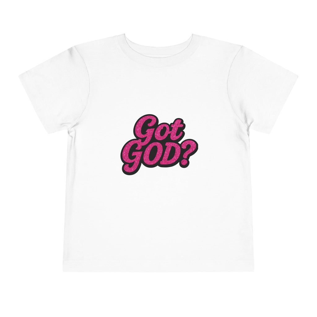 Toddler Tee - "Got GOD?" Pink Retro Christian Graphic Shirt