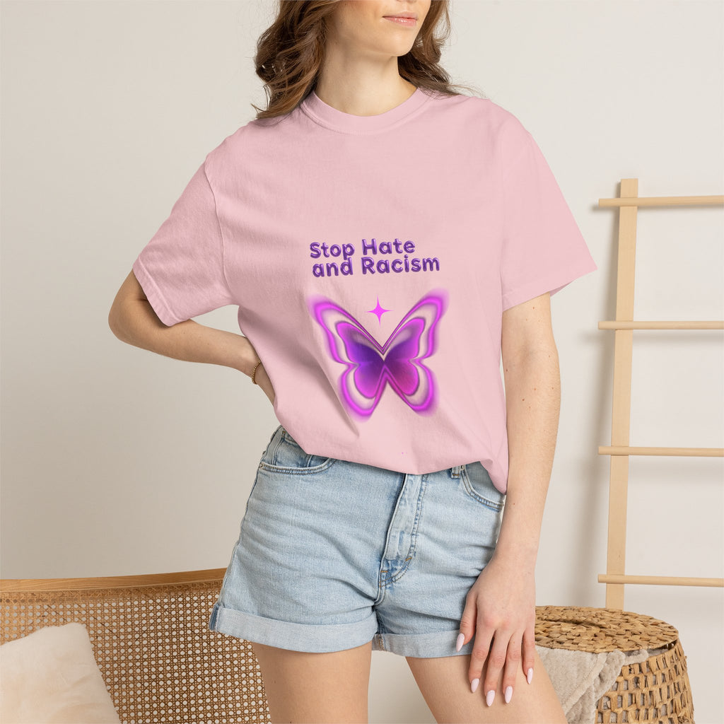 Stop Hate and Racism Butterfly T-Shirt