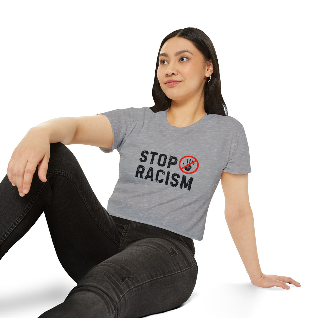 Stop Racism Crop Top — Women's Activist Festival Tee