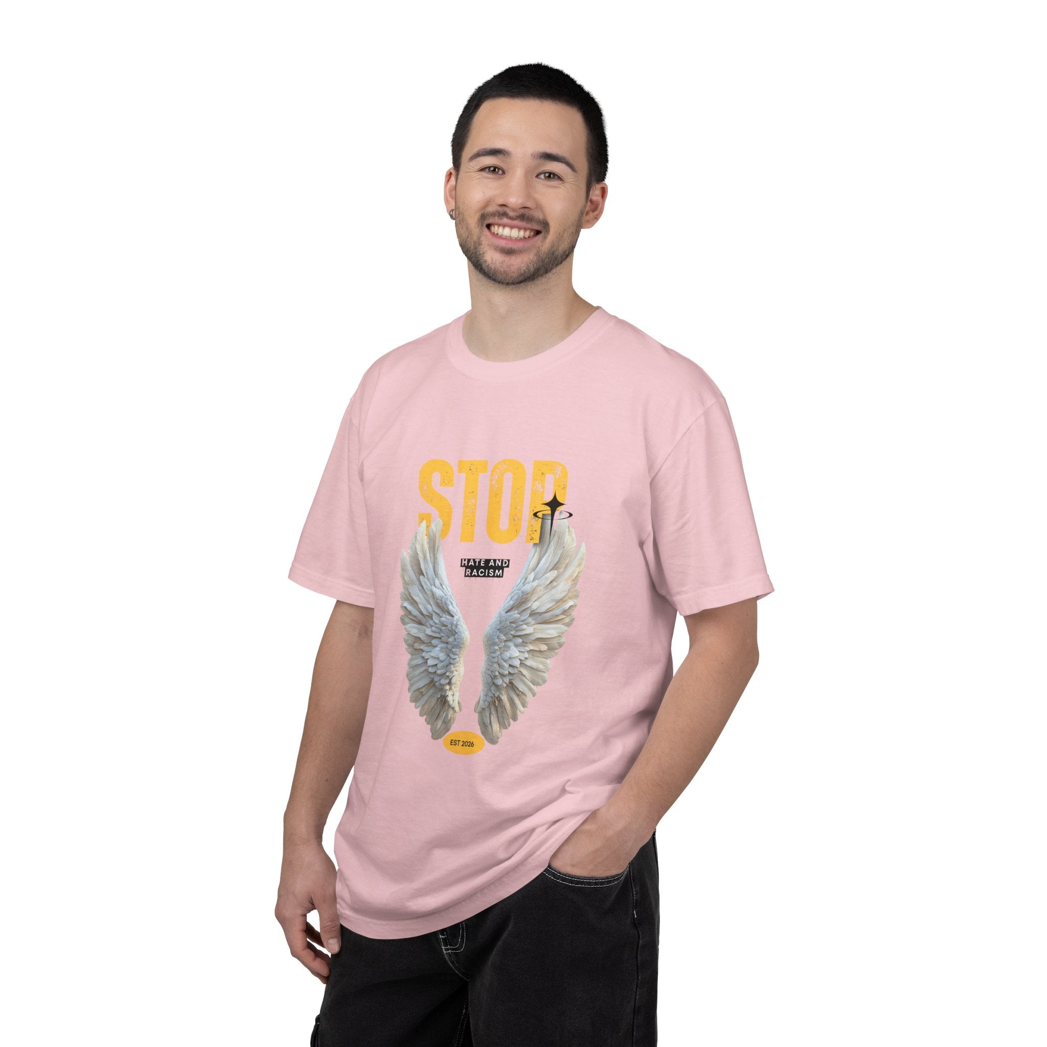 Angel Wings "STOP" Graphic T‑Shirt