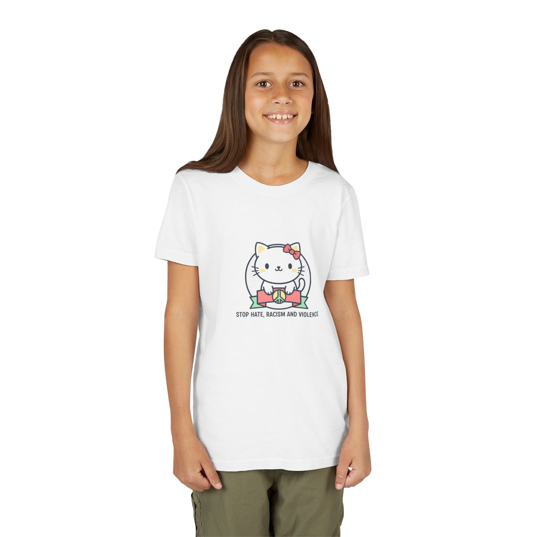 Youth Tee — HELLO KITTY STOP HATE RACISM VIOLENCE