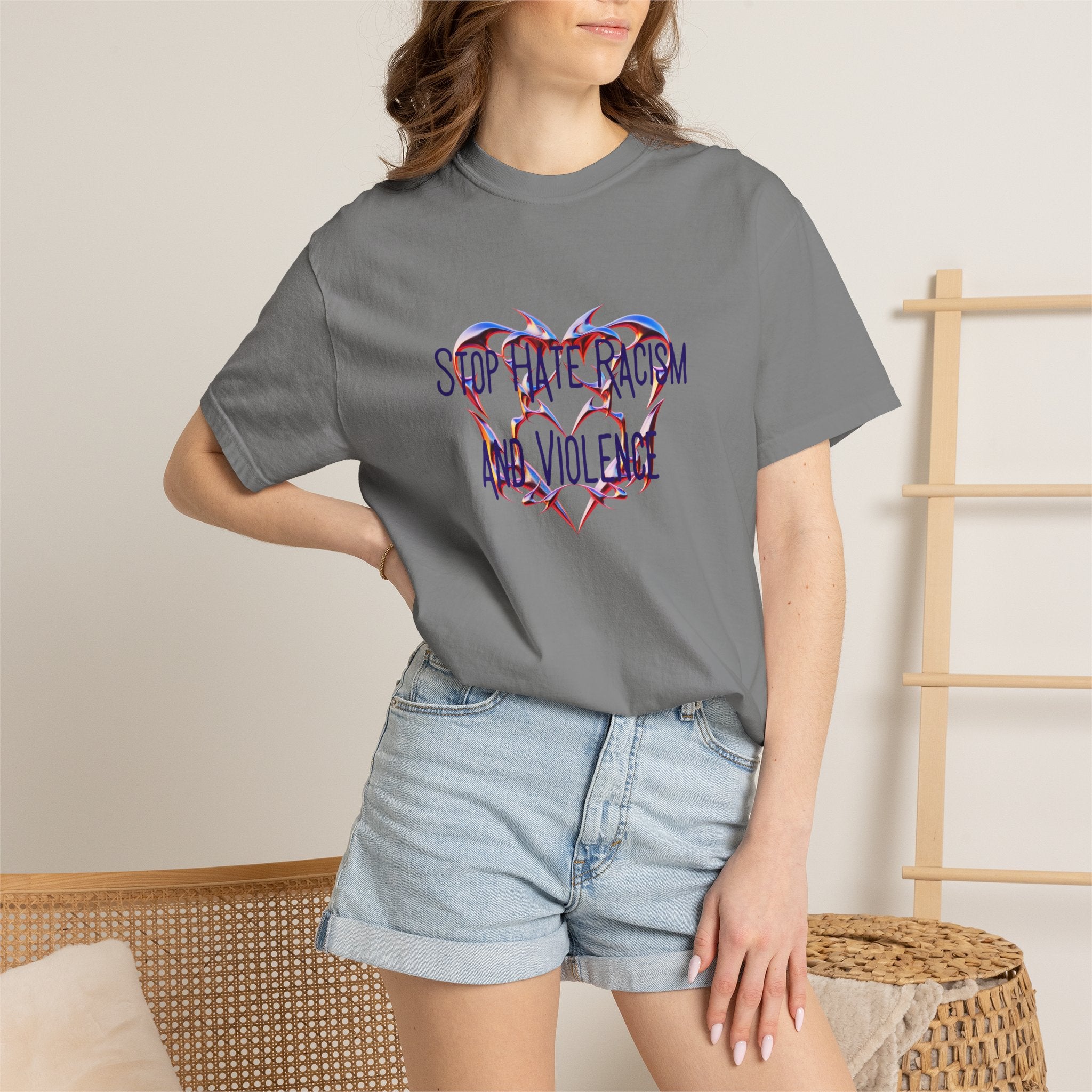 Stop the Racism and Violence Heart T-Shirt