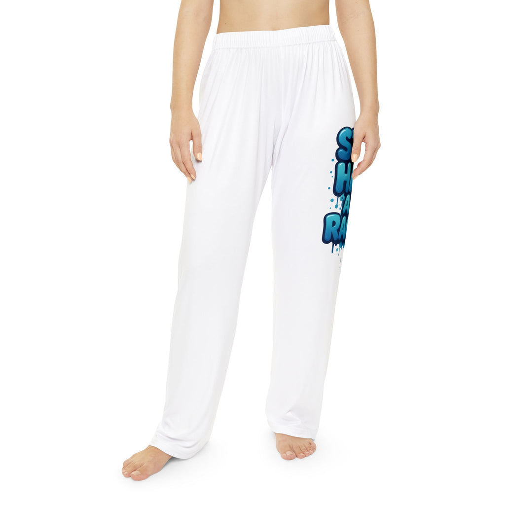 Women's Pajama Pants - Blue Graffiti "Stop Hate and Racism" Lounge Sleepwear