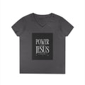Power of Jesus Ladies' V-Neck T-Shirt — Inspirational Christian Faith Tee