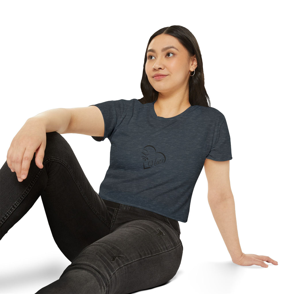 Women's 'No Hate' Heart Crop Top — Festival Graphic Tee