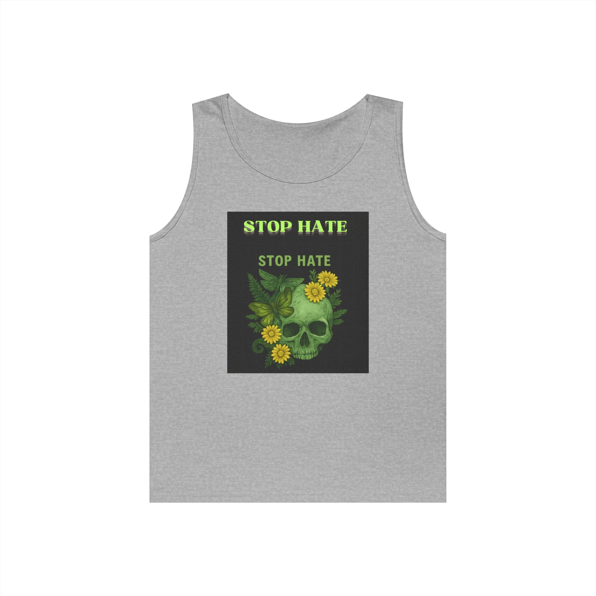 Stop Hate Floral Skull Tank Top — Anti-Hate Graphic Tank