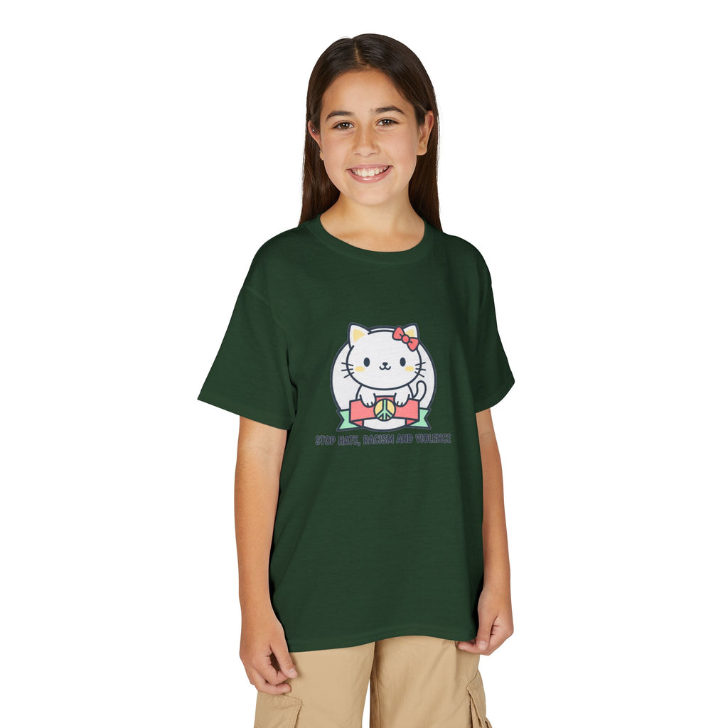 Youth Cat Graphic T-Shirt — HELLO KITTY STOP HATE
