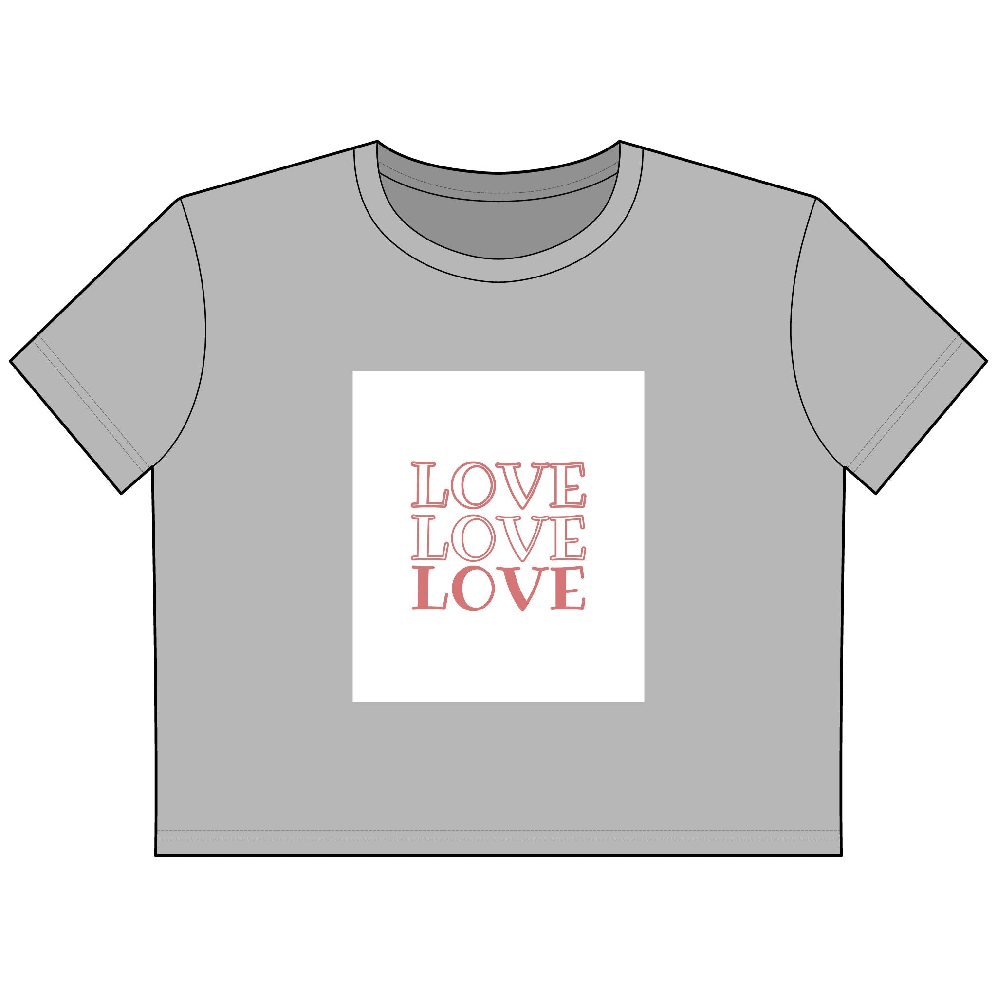 Love Love Love Cropped Tee — Women's Valentine Graphic Tee