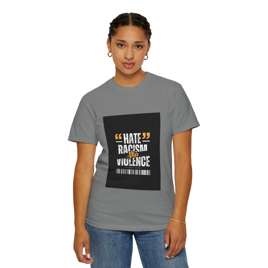 Anti-Racism T-Shirt — "Hate Racism Stop Violence" Graphic Tee