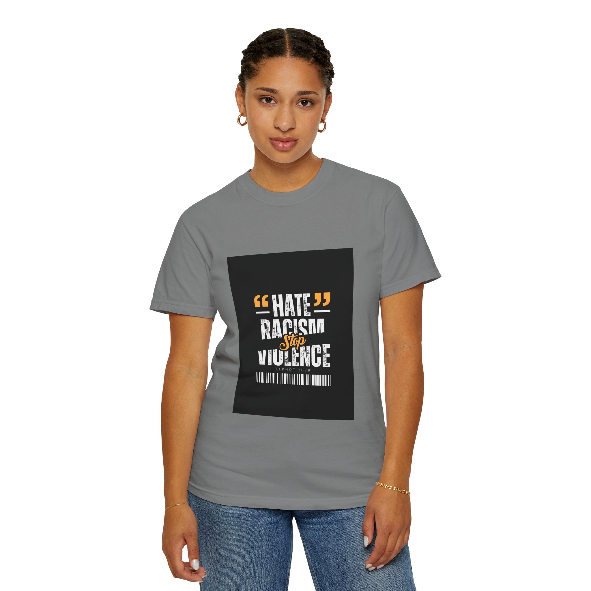 Anti-Racism T-Shirt — "Hate Racism Stop Violence" Graphic Tee