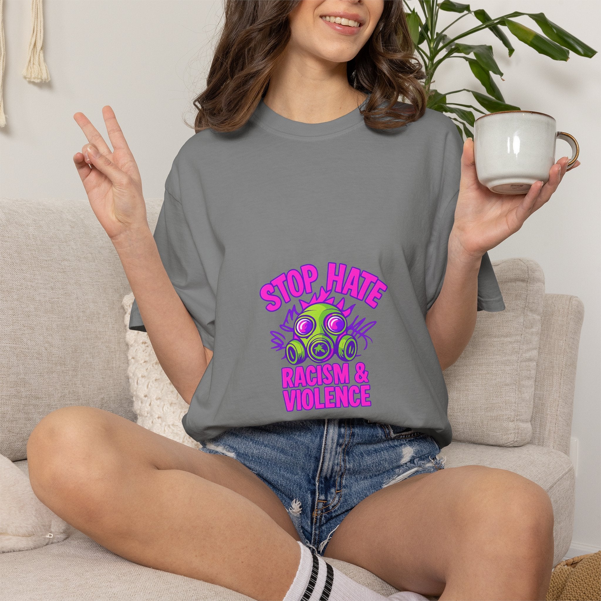 Stop Hate Racing & Violence T-Shirt — Anti-Hate Graphic Tee