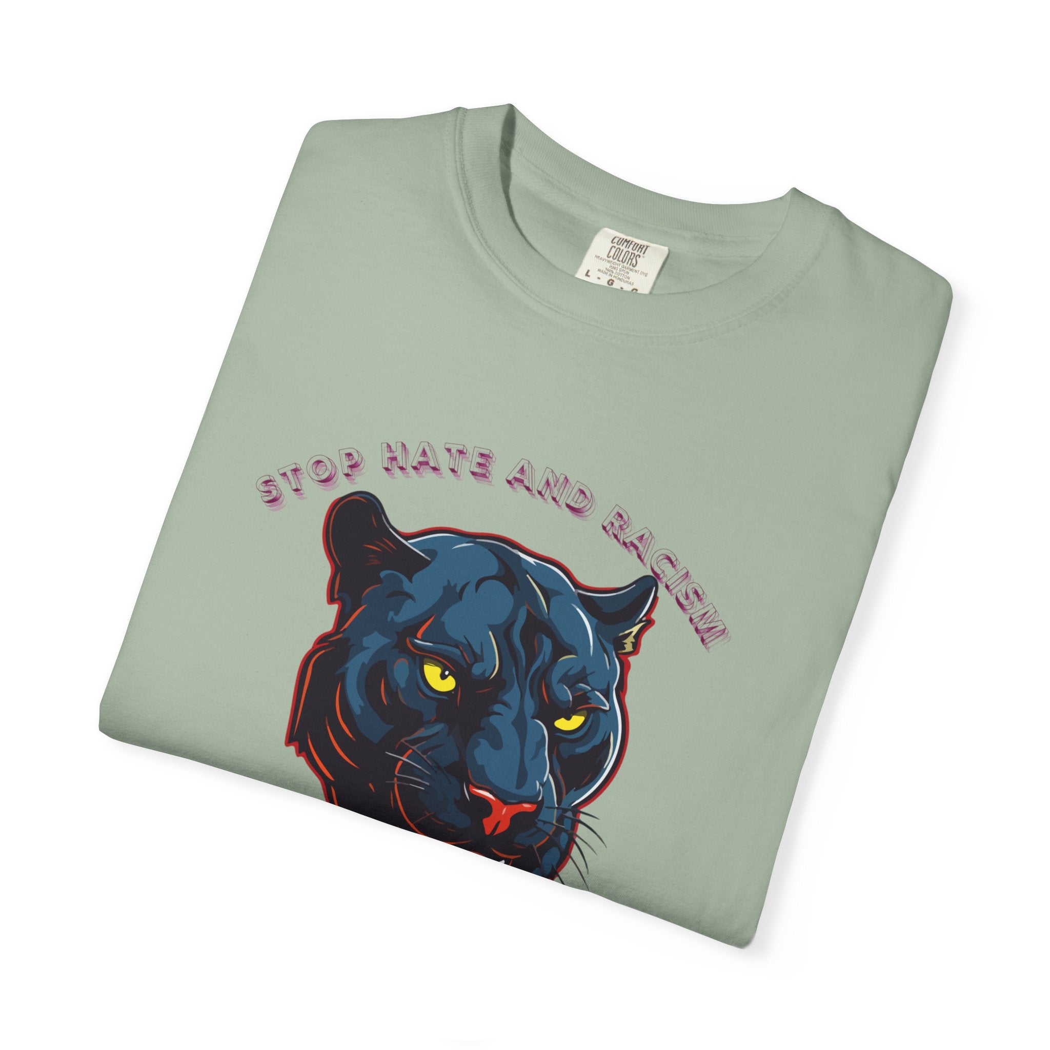 No Violence Panther T-Shirt — Graphic Animal Tee with 'No Violence' Text