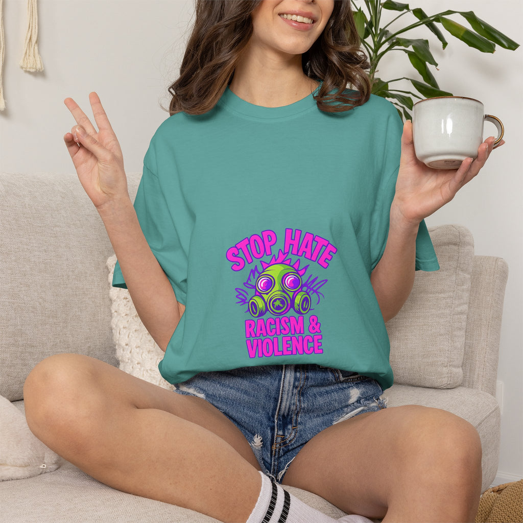 Stop Hate Racing & Violence T-Shirt — Anti-Hate Graphic Tee