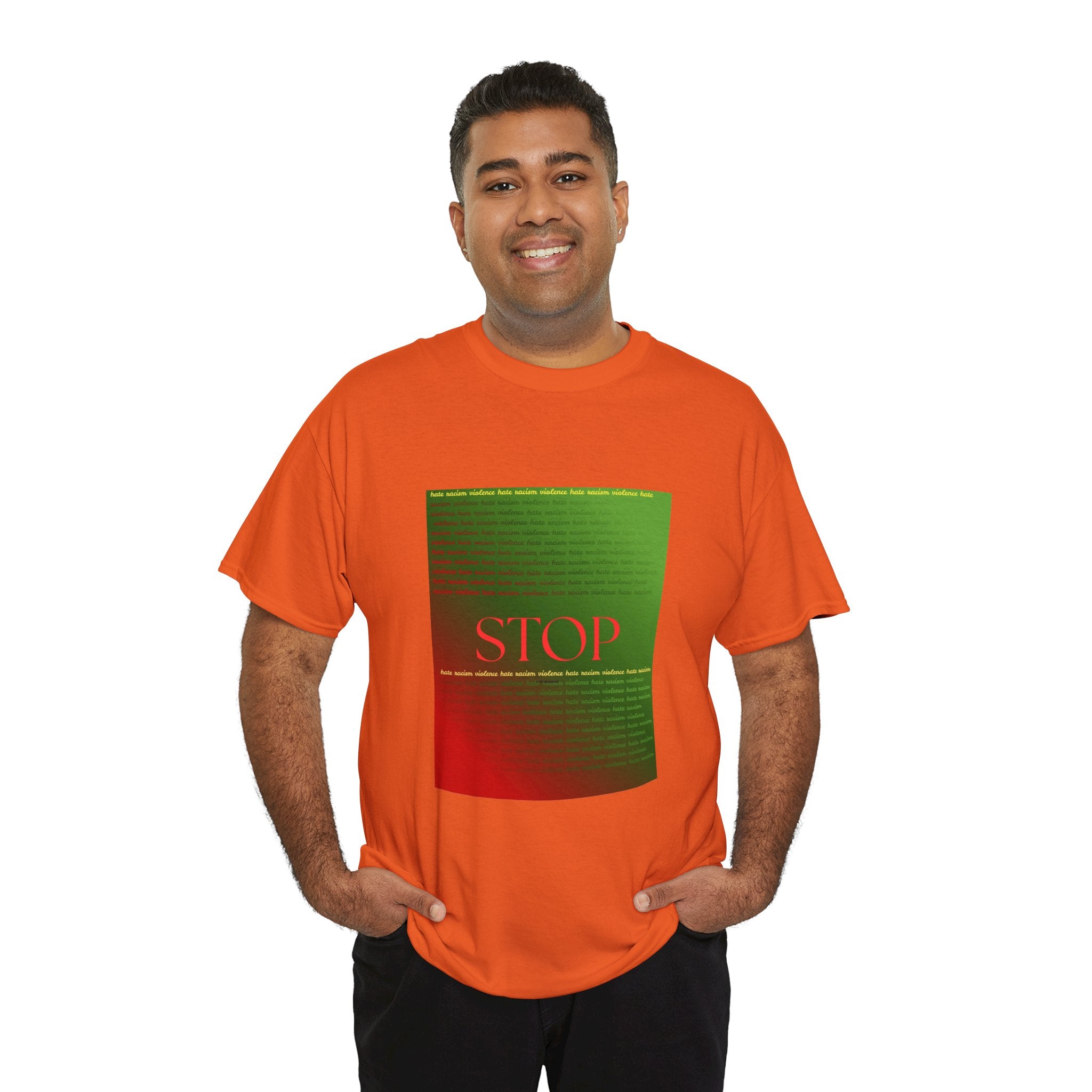 STOP Graphic Tee — Red & Green Gradient Statement T‑Shirt