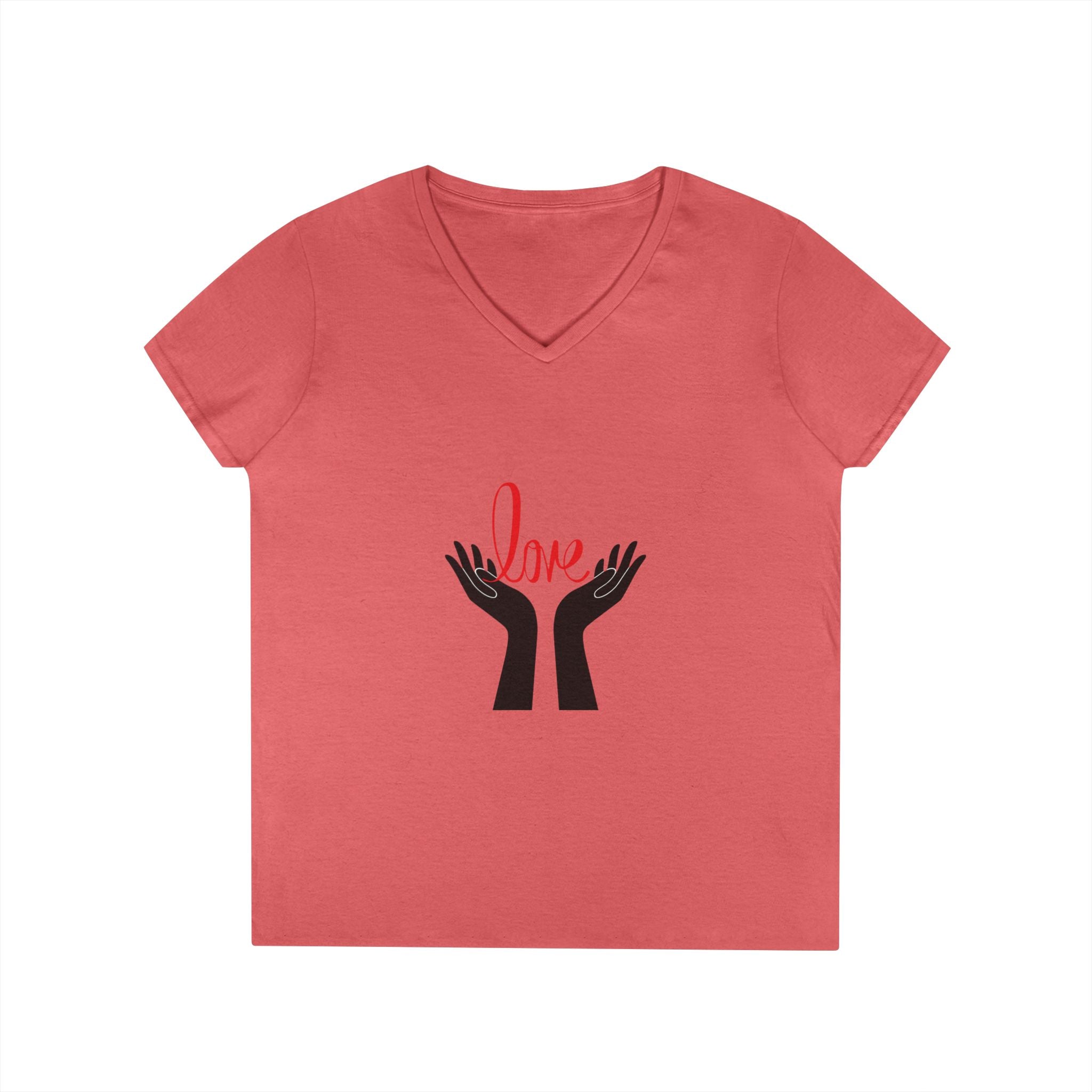 Love Hands V-Neck Tee — Women's Graphic Love T-Shirt